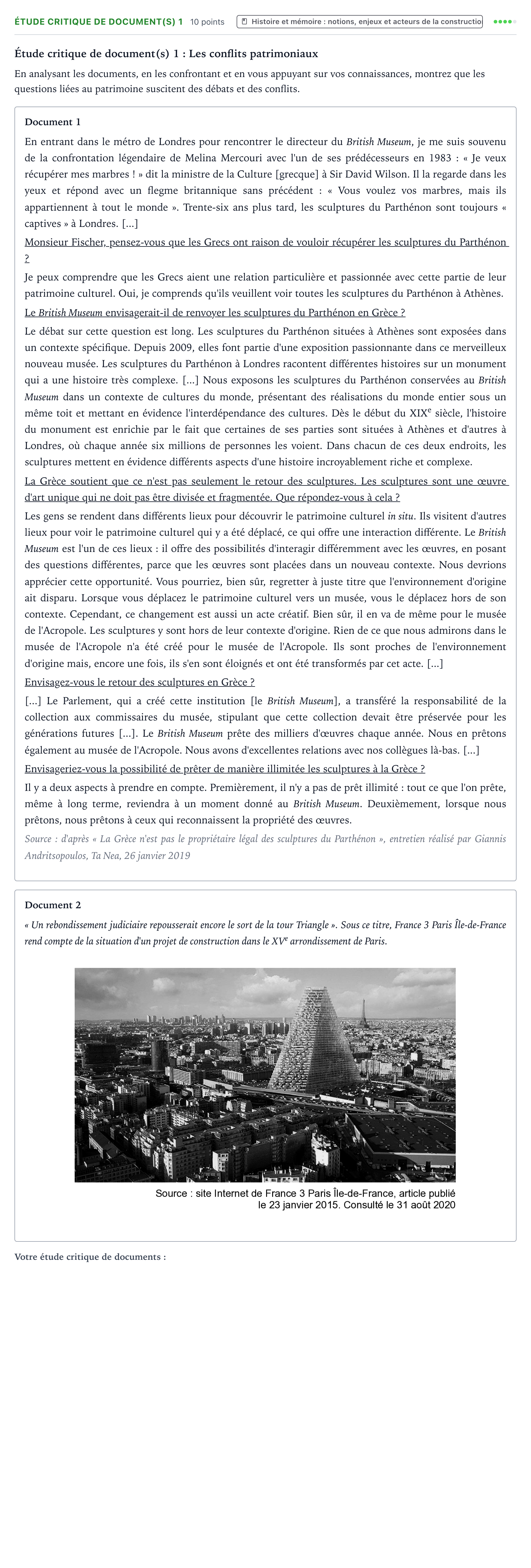 Énoncé: Exercice Étude critique de document(s) 1 · Bac Histoire-Géographie, Géopolitique et Sciences Politiques Métropole Candidat libre 2021 (sujet 1)