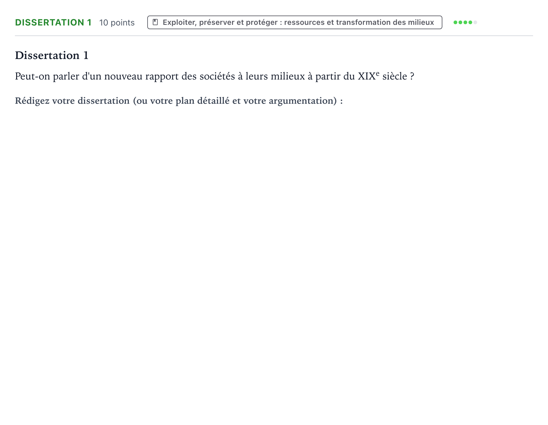 Énoncé: Dissertation 1 · Bac Histoire-Géographie, Géopolitique et Sciences Politiques Métropole 1 remplacement 2021