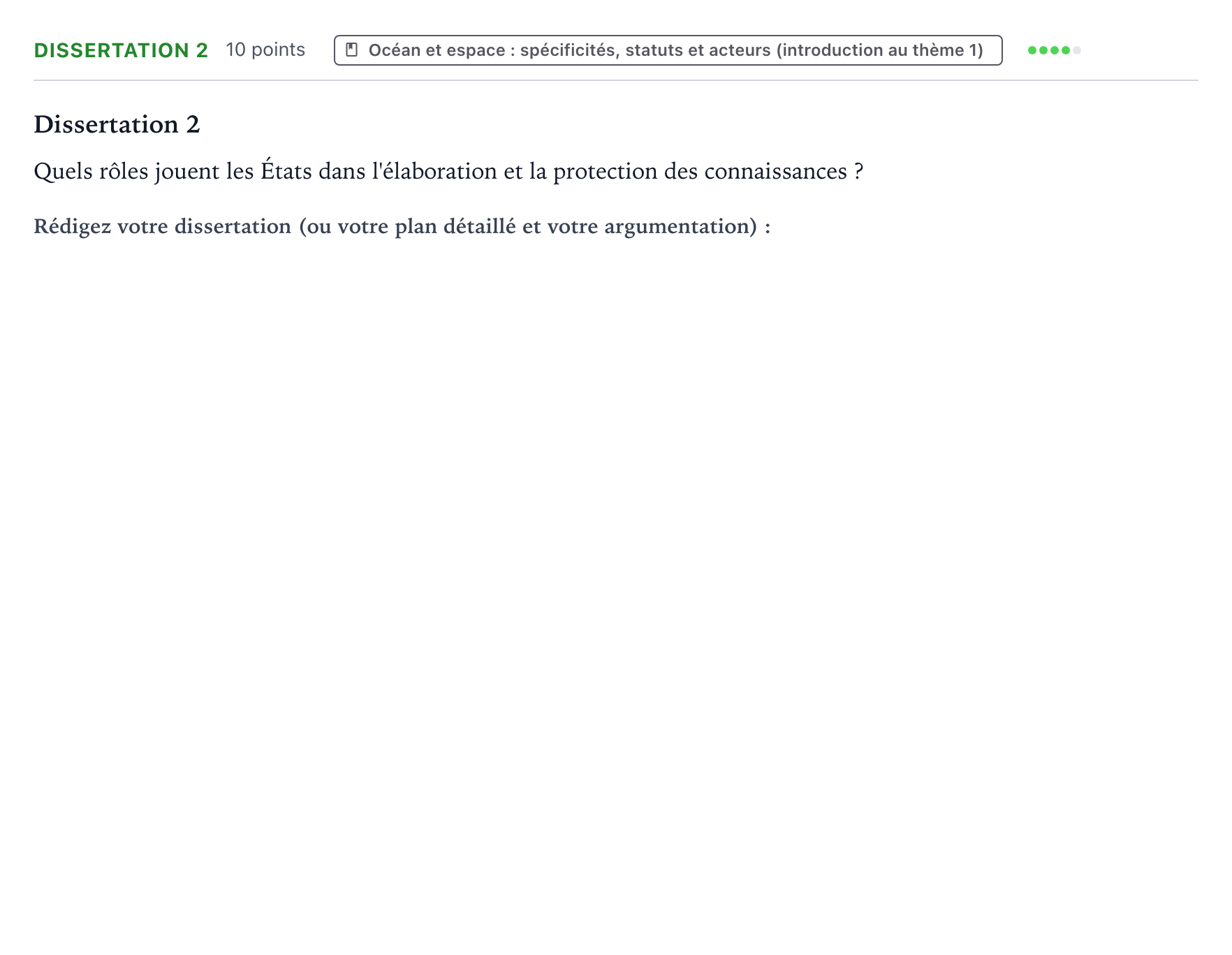 Énoncé: Dissertation 2 · Bac Histoire-Géographie, Géopolitique et Sciences Politiques Métropole 1 remplacement 2021