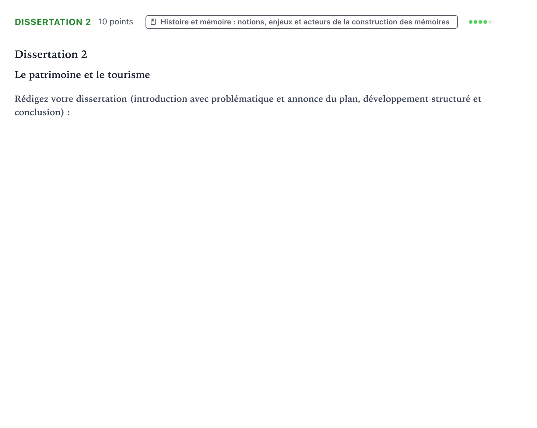 Énoncé: Dissertation 2 · Bac Histoire-Géographie, Géopolitique et Sciences Politiques Métropole 2 remplacement 2021