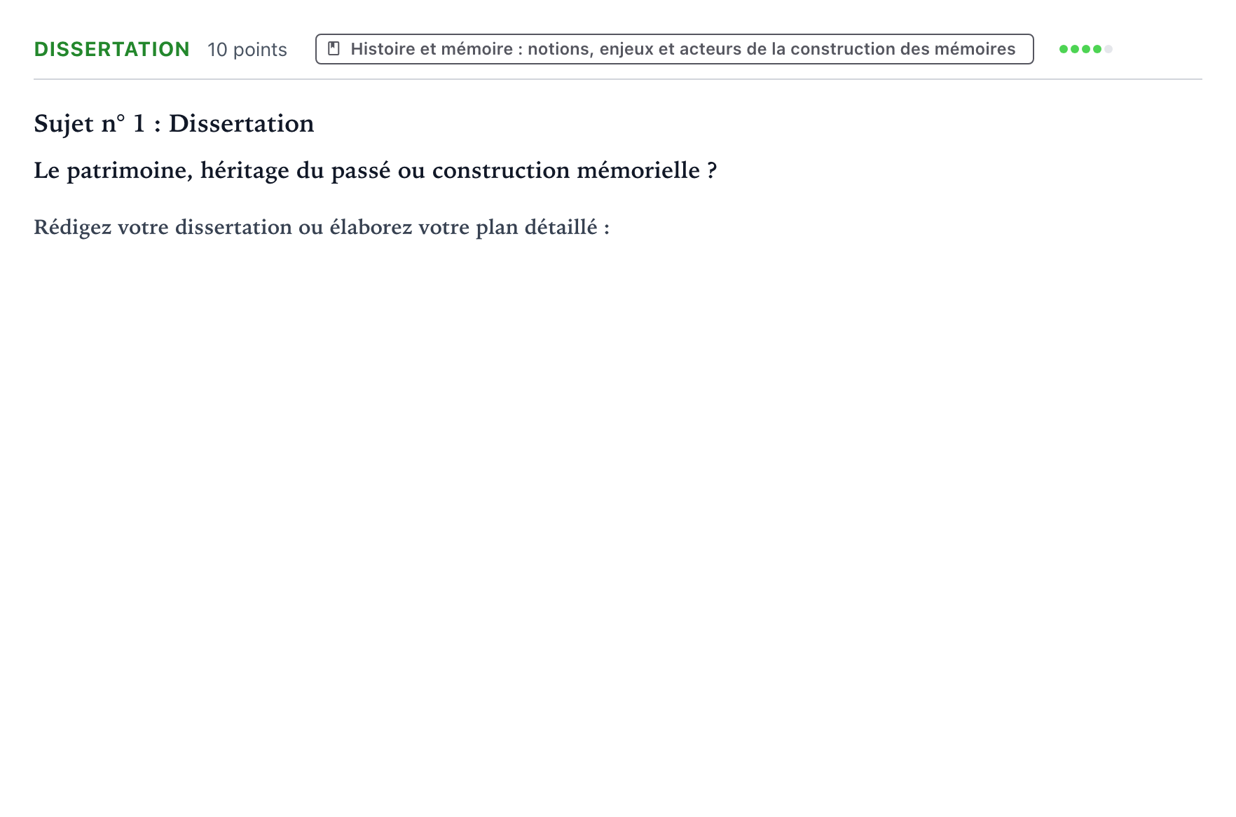 Énoncé: Dissertation · Bac Histoire-Géographie, Géopolitique et Sciences Politiques Sujets zéro et spécimens sujet 2021 (sujet 1)