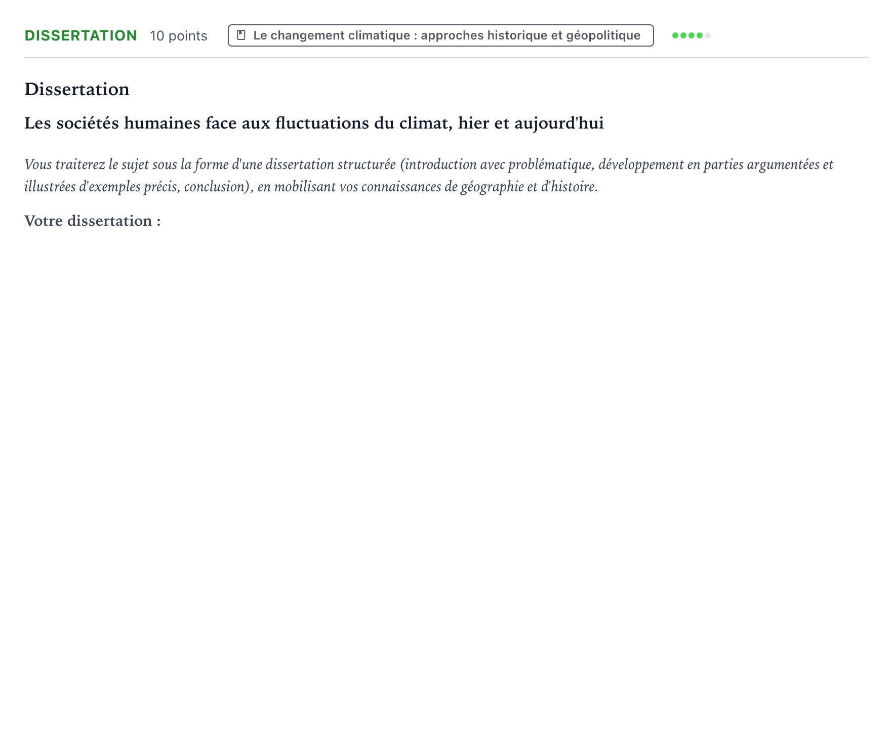 Énoncé: Dissertation · Bac Histoire-Géographie, Géopolitique et Sciences Politiques Sujets zéro et spécimens sujet 2021 (sujet 2)