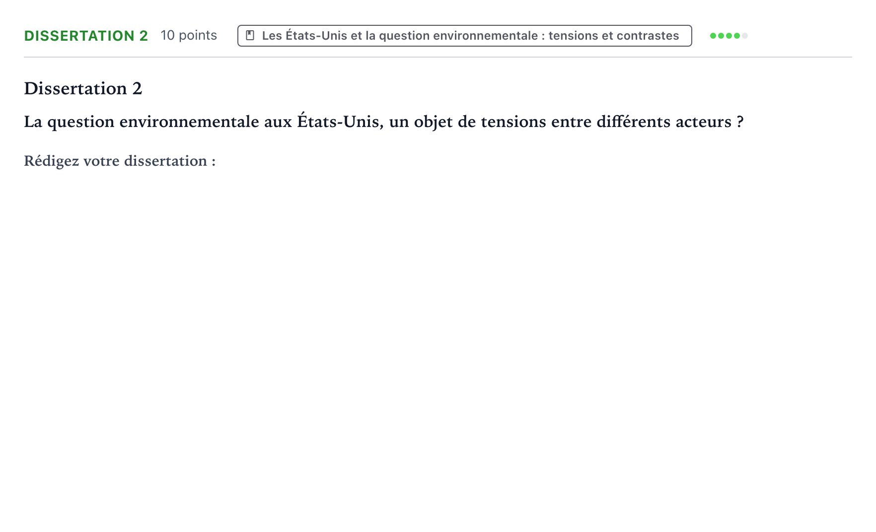 Énoncé: Dissertation 2 · Bac Histoire-Géographie, Géopolitique et Sciences Politiques Amérique du Nord 2022 (jour 1)