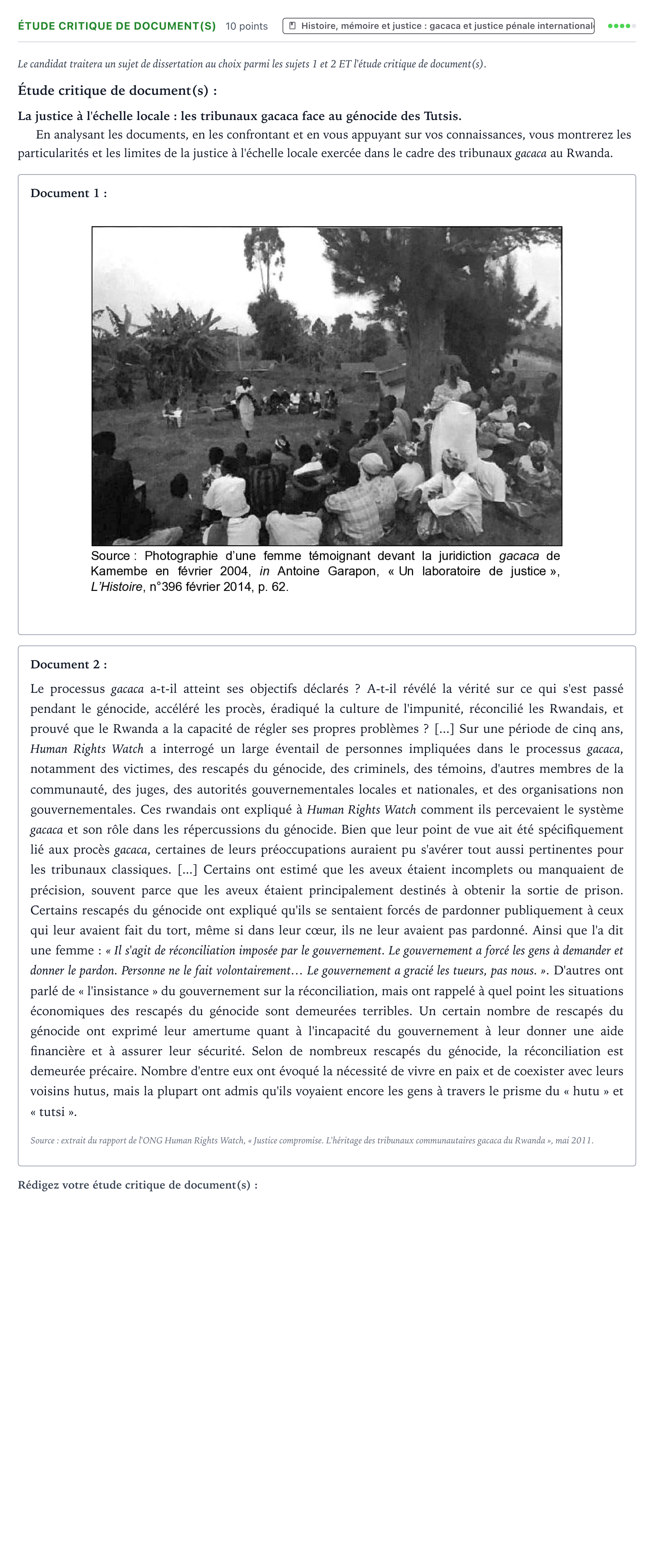 Énoncé: Exercice Étude critique de document(s) · Bac Histoire-Géographie, Géopolitique et Sciences Politiques Amérique du Nord 2022 (jour 2)