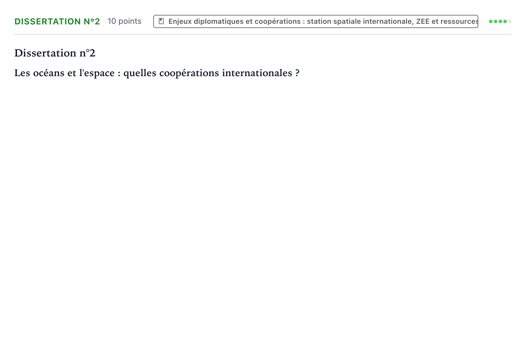 Énoncé: Dissertation n°2 · Bac Histoire-Géographie, Géopolitique et Sciences Politiques Asie 2022 (jour 1)