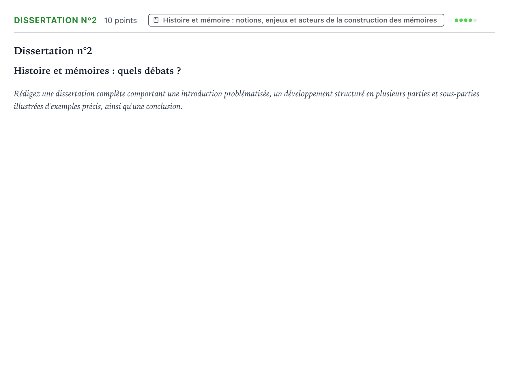Énoncé: Dissertation n°2 · Bac Histoire-Géographie, Géopolitique et Sciences Politiques Asie 2022 (jour 2)