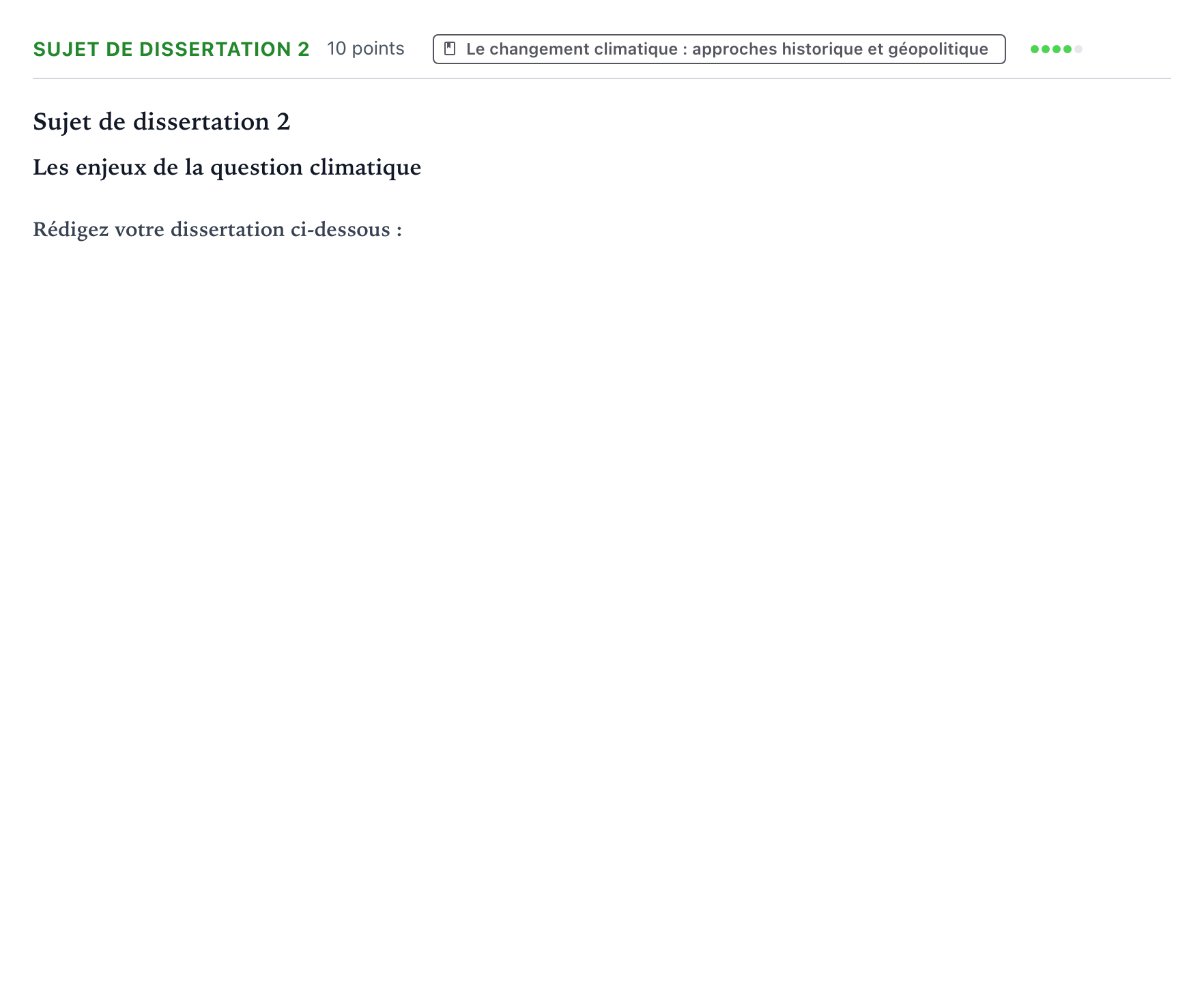 Énoncé: Sujet de dissertation 2 · Bac Histoire-Géographie, Géopolitique et Sciences Politiques Centres étrangers (Afrique) 2022 (jour 1)