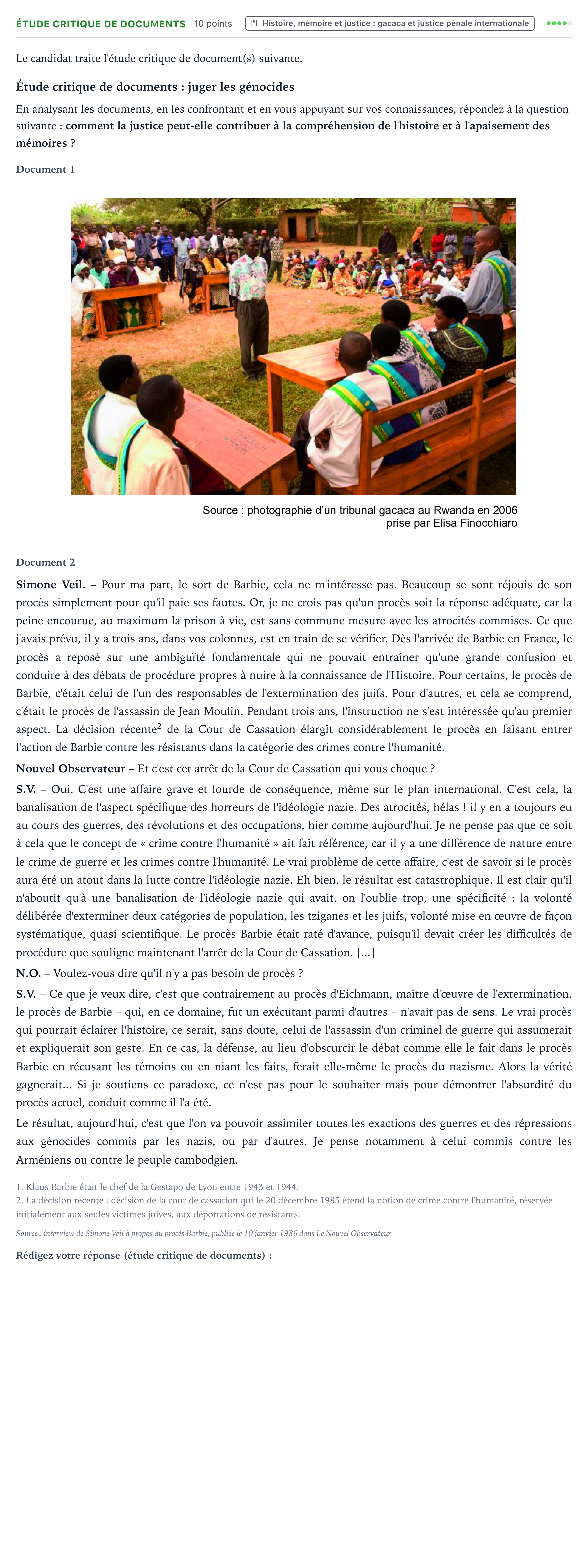 Énoncé: Exercice Étude critique de documents · Bac Histoire-Géographie, Géopolitique et Sciences Politiques Centres étrangers (Afrique) 2022 (jour 2)