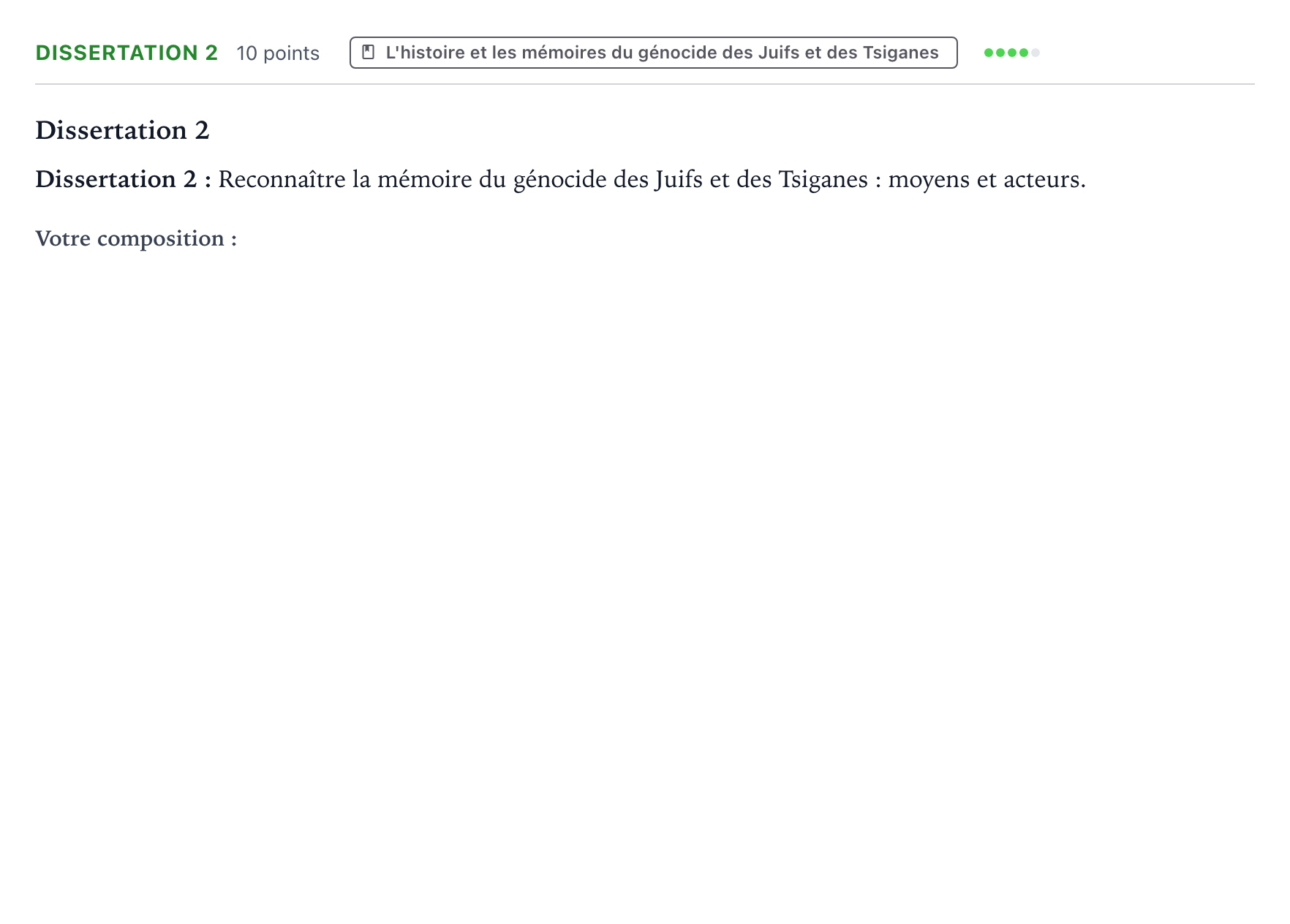 Énoncé: Dissertation 2 · Bac Histoire-Géographie, Géopolitique et Sciences Politiques Mayotte-Liban 2022 (jour 1)