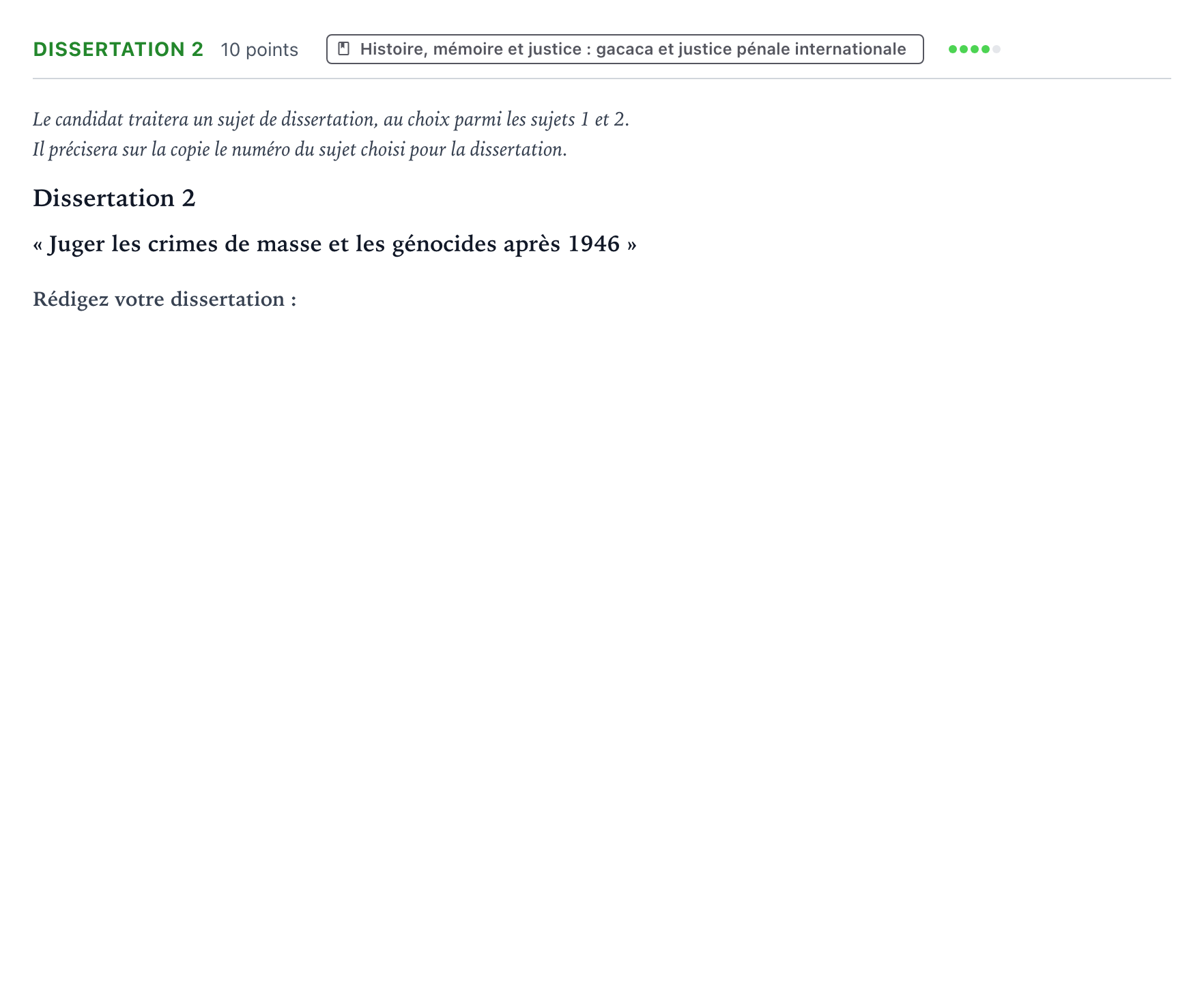 Énoncé: Dissertation 2 · Bac Histoire-Géographie, Géopolitique et Sciences Politiques Mayotte-Liban 2022 (jour 2)