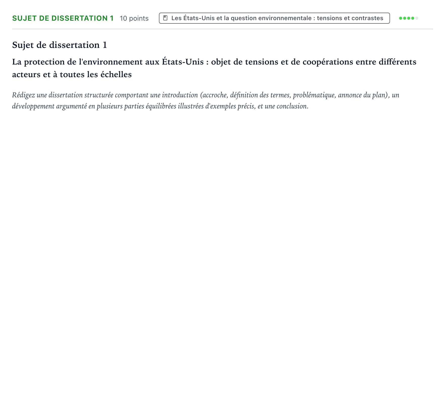 Énoncé: Sujet de dissertation 1 · Bac Histoire-Géographie, Géopolitique et Sciences Politiques Métropole 1 remplacement 2022