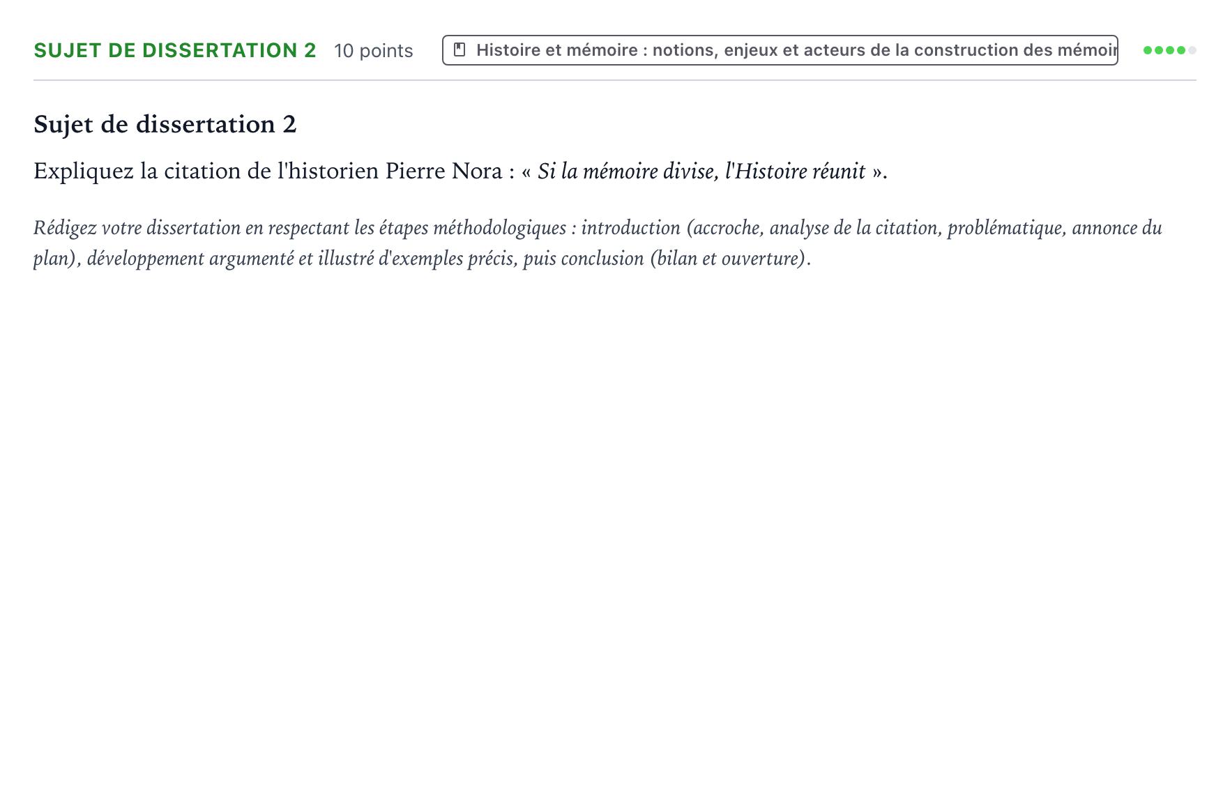Énoncé: Sujet de dissertation 2 · Bac Histoire-Géographie, Géopolitique et Sciences Politiques Métropole 2 remplacement 2022