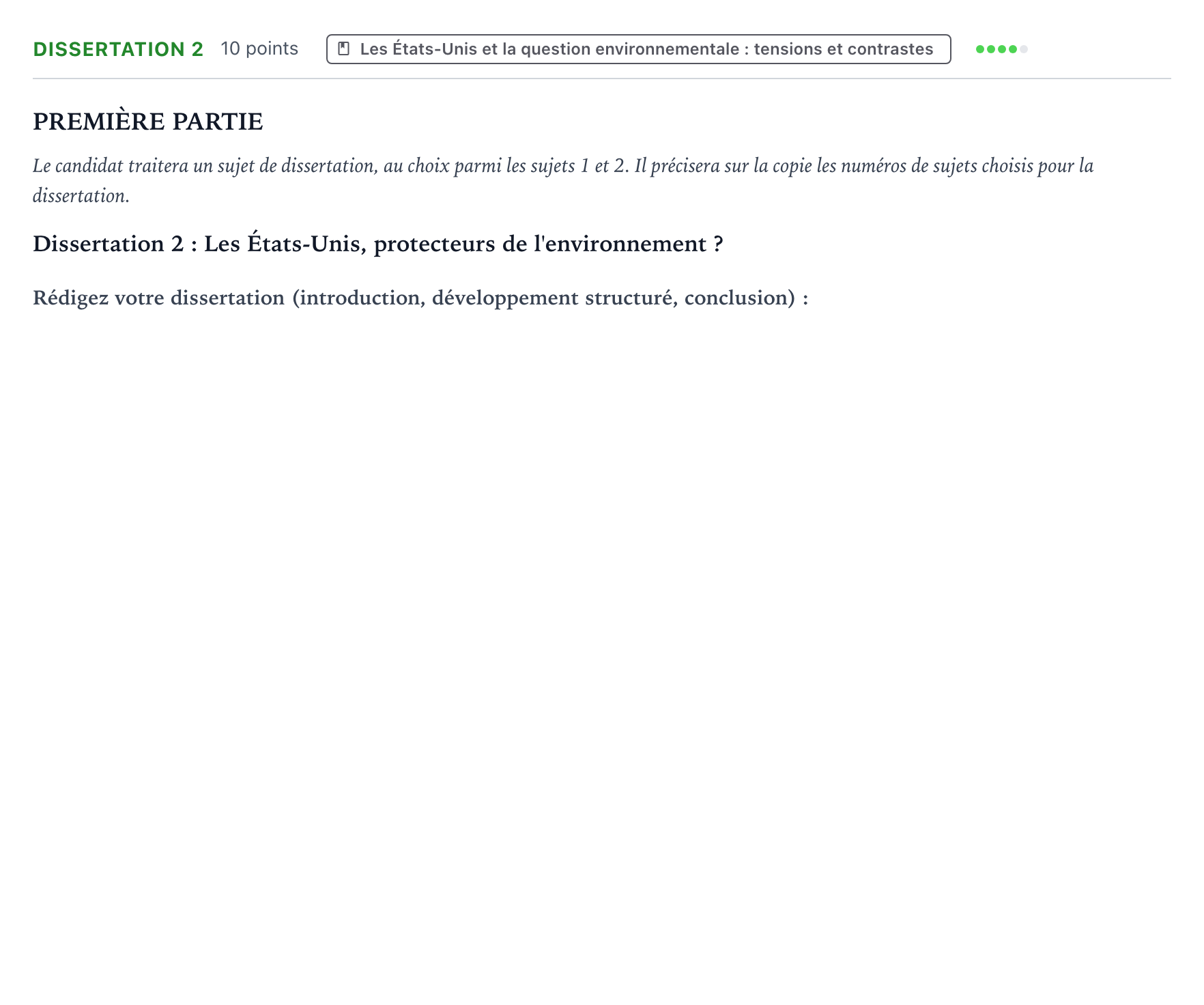Énoncé: Dissertation 2 · Bac Histoire-Géographie, Géopolitique et Sciences Politiques Nouvelle-Calédonie 2022 (jour 2)