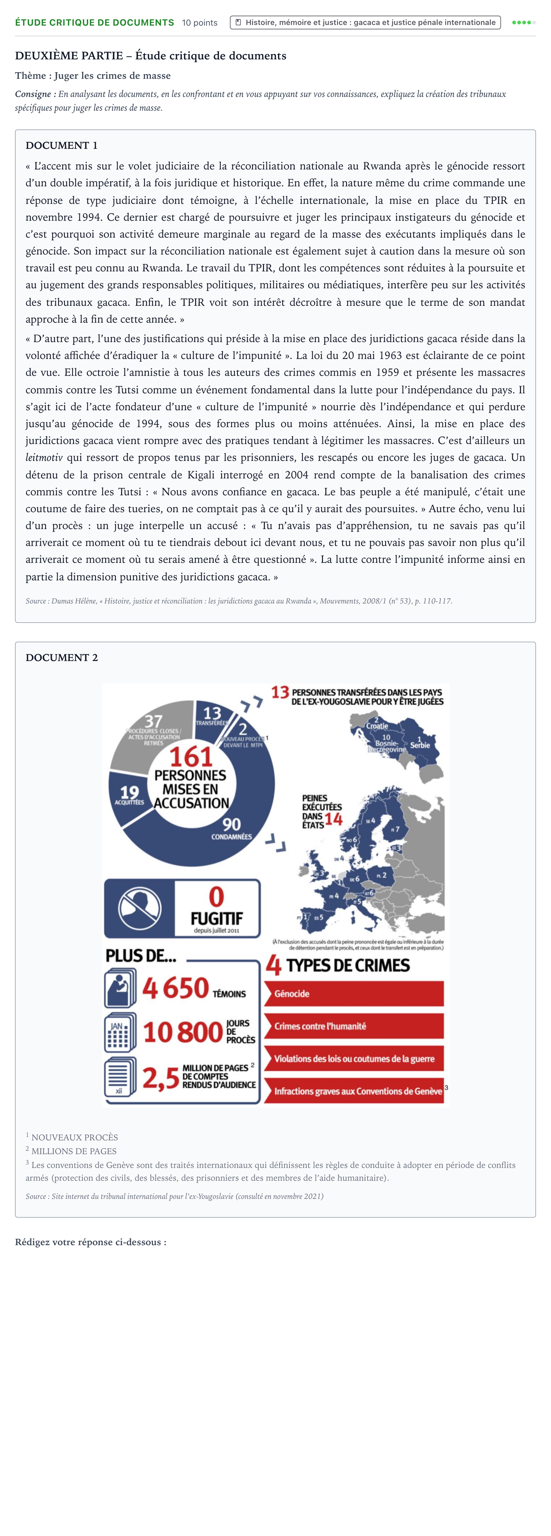 Énoncé: Exercice Étude critique de documents · Bac Histoire-Géographie, Géopolitique et Sciences Politiques Nouvelle-Calédonie 2022 (jour 2)