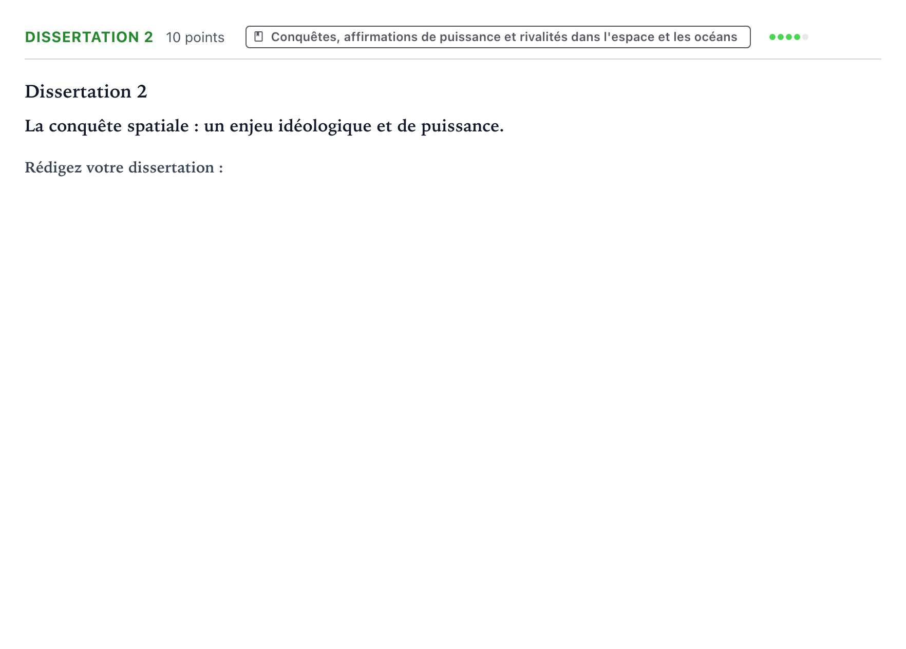 Énoncé: Dissertation 2 · Bac Histoire-Géographie, Géopolitique et Sciences Politiques Polynésie 2022 (jour 2)