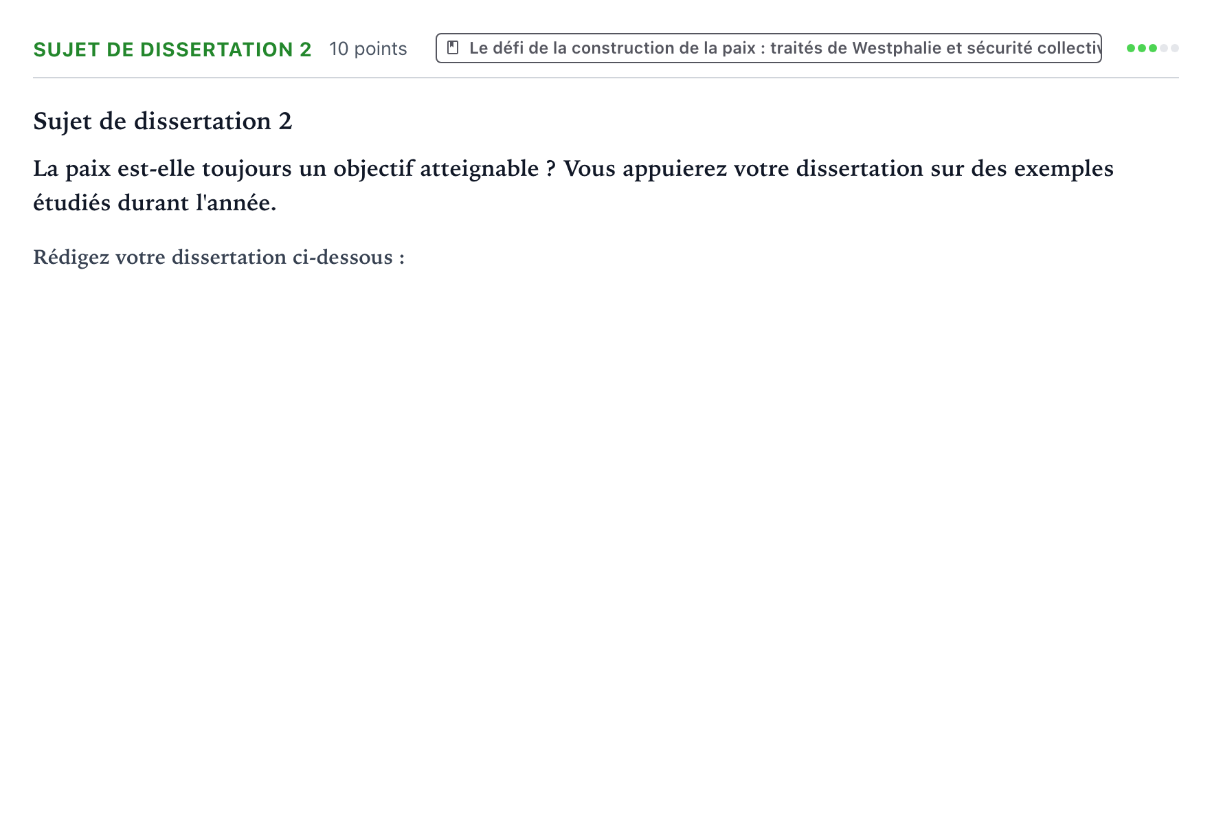 Énoncé: Sujet de dissertation 2 · Bac Histoire-Géographie, Géopolitique et Sciences Politiques Amérique du Nord 2023 (jour 1)