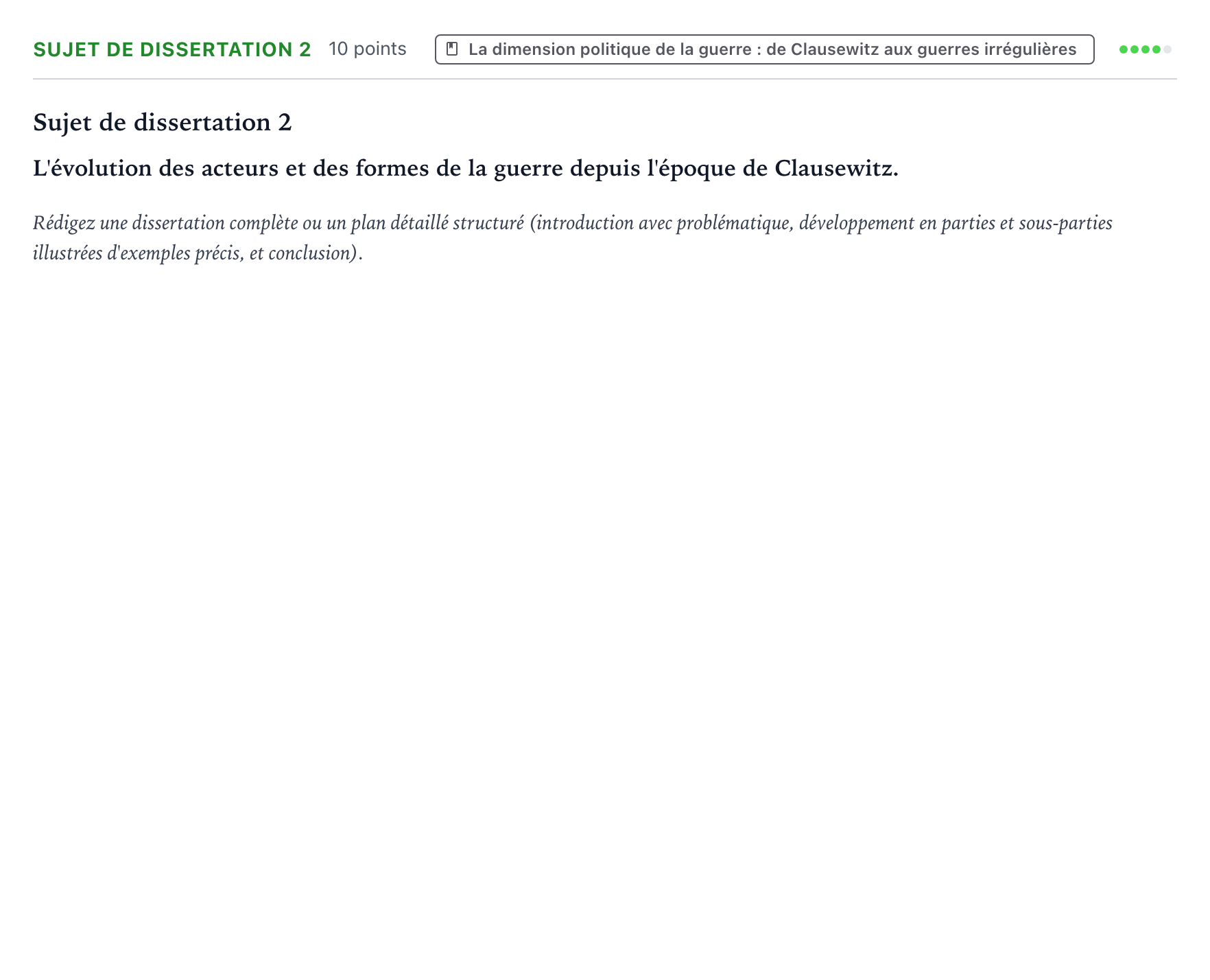 Énoncé: Sujet de dissertation 2 · Bac Histoire-Géographie, Géopolitique et Sciences Politiques Amérique du Nord 2023 (jour 2)
