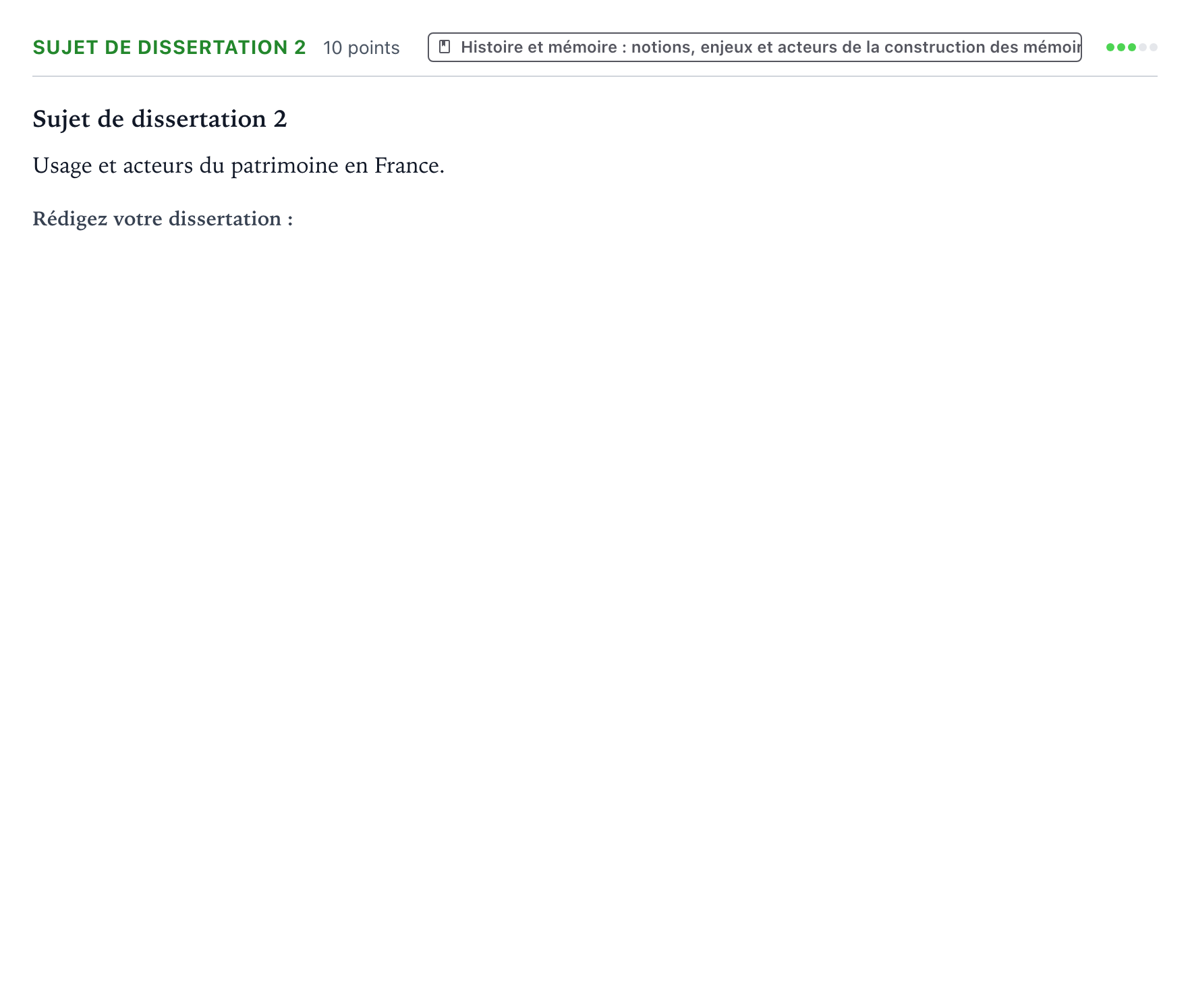 Énoncé: Sujet de dissertation 2 · Bac Histoire-Géographie, Géopolitique et Sciences Politiques Amérique du Sud 2023 (jour 1)