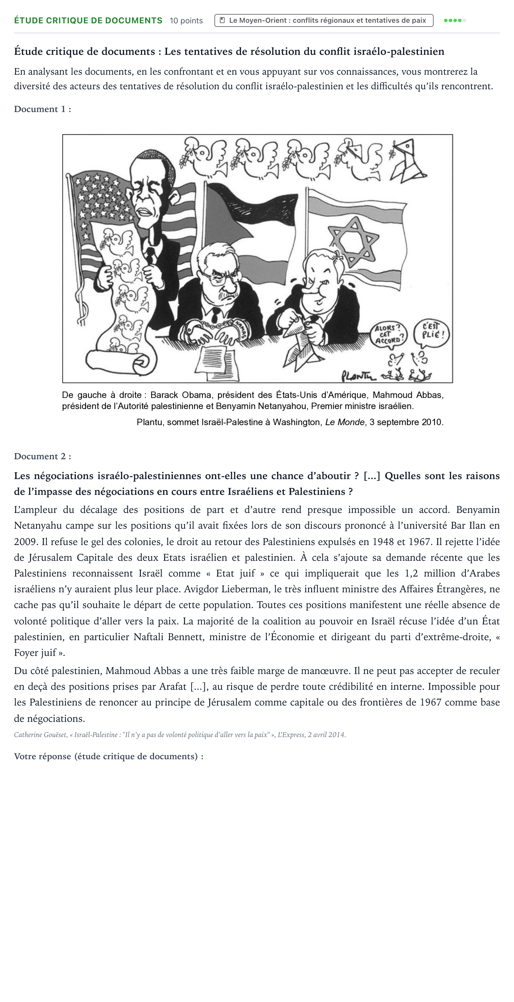 Énoncé: Exercice Étude critique de documents · Bac Histoire-Géographie, Géopolitique et Sciences Politiques Amérique du Sud 2023 (jour 1)