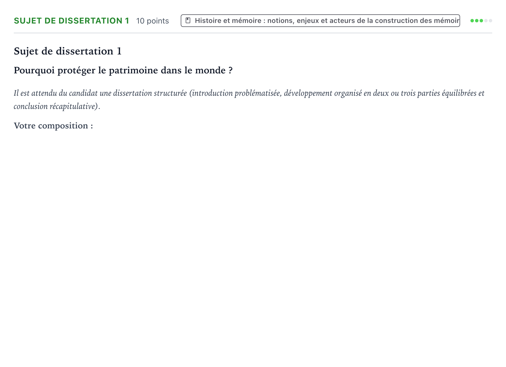 Énoncé: Sujet de dissertation 1 · Bac Histoire-Géographie, Géopolitique et Sciences Politiques Centres étrangers (Afrique) 2023 (jour 1)