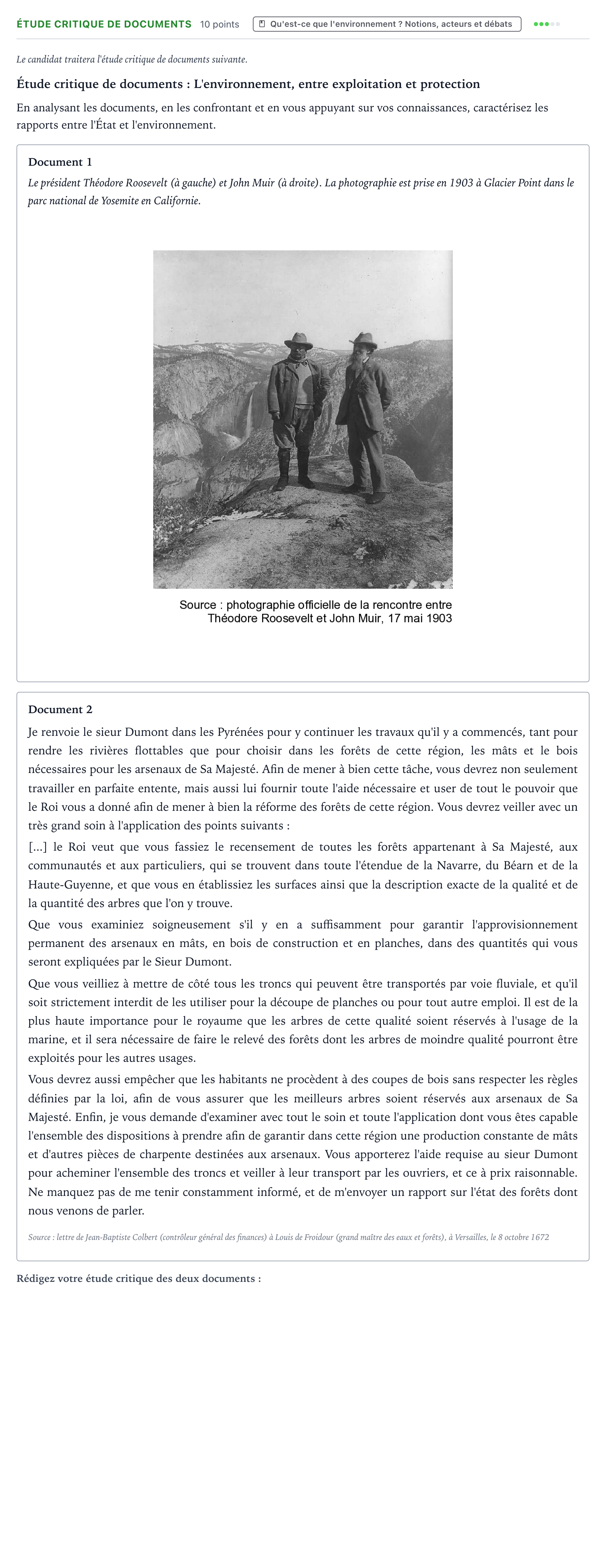 Énoncé: Exercice Étude critique de documents · Bac Histoire-Géographie, Géopolitique et Sciences Politiques Centres étrangers (Afrique) 2023 (jour 1)