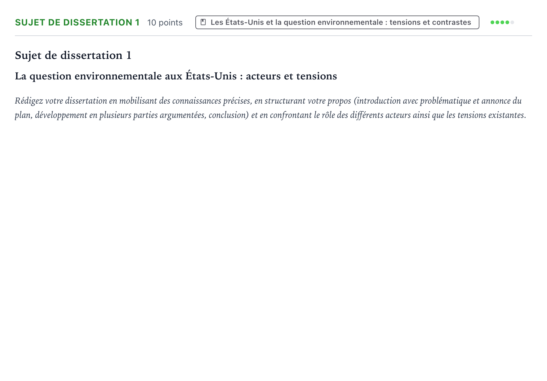 Énoncé: Sujet de dissertation 1 · Bac Histoire-Géographie, Géopolitique et Sciences Politiques Centres étrangers (Afrique) 2023 (jour 2)