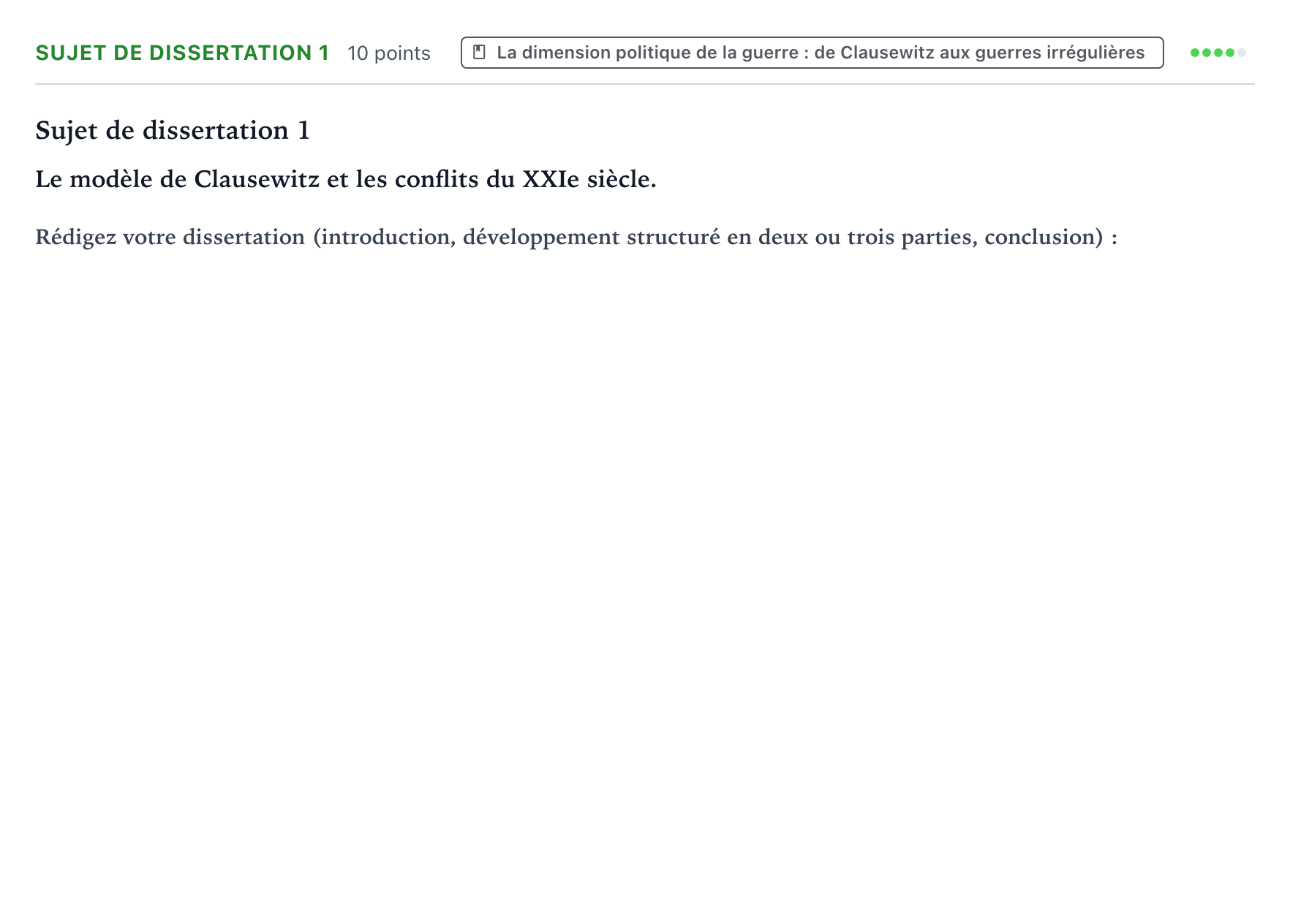 Énoncé: Sujet de dissertation 1 · Bac Histoire-Géographie, Géopolitique et Sciences Politiques La Réunion 2023 (jour 1)