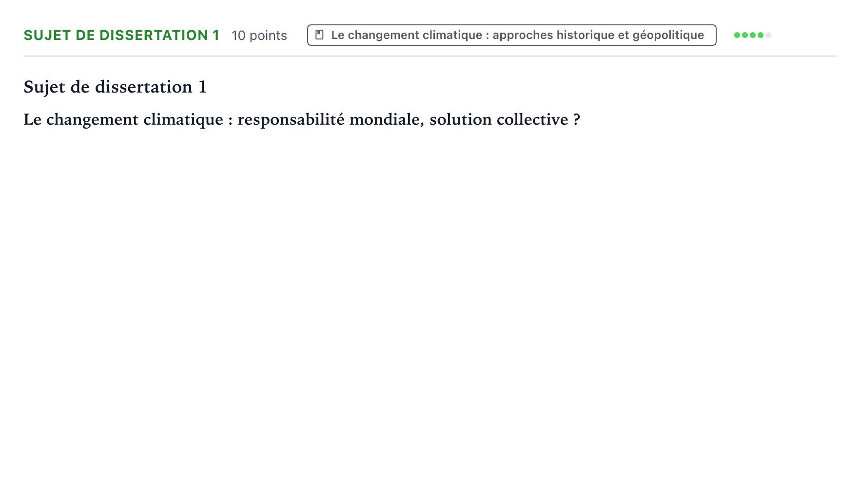 Énoncé: Sujet de dissertation 1 · Bac Histoire-Géographie, Géopolitique et Sciences Politiques La Réunion 2023 (jour 2)