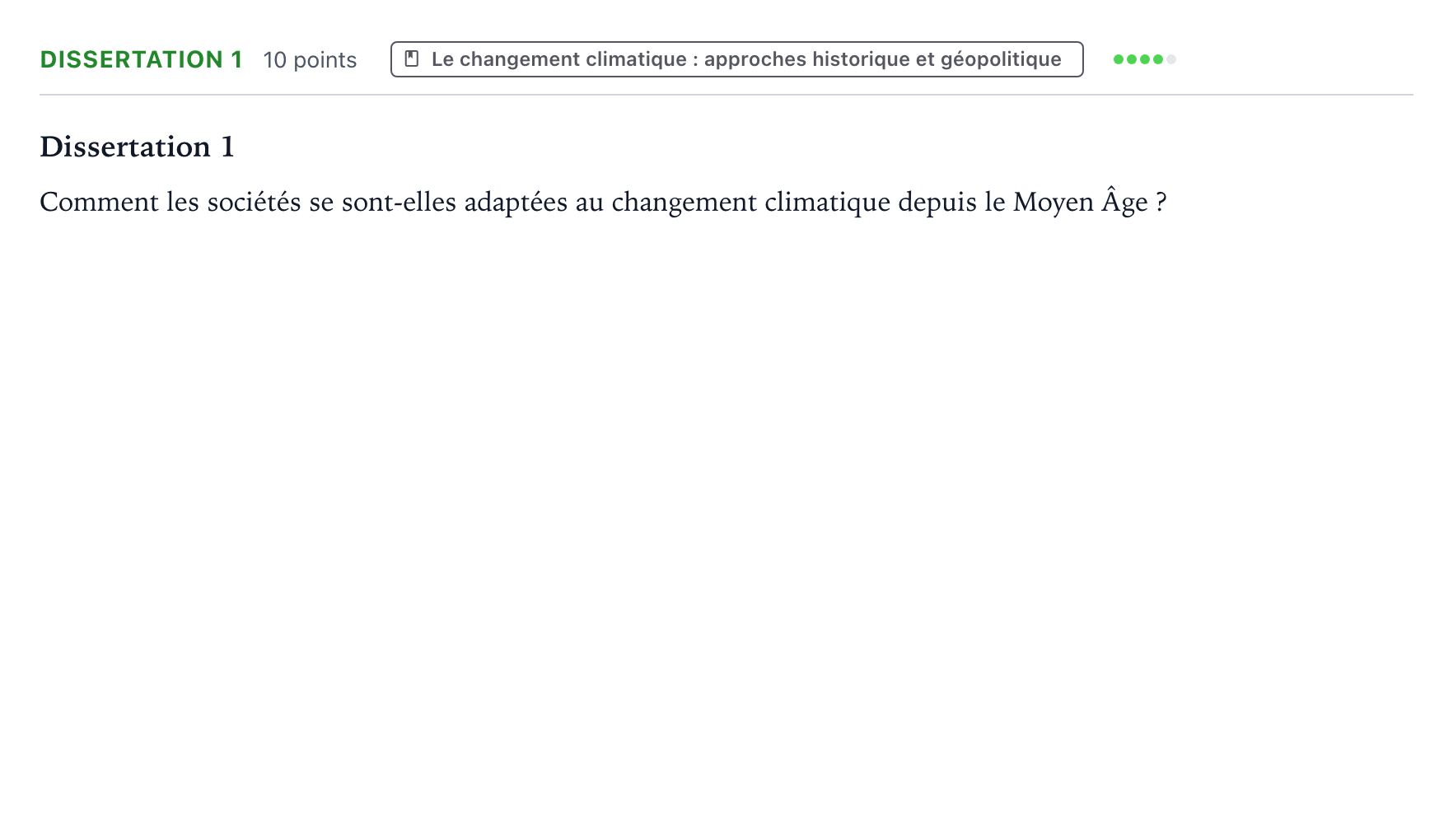 Énoncé: Dissertation 1 · Bac Histoire-Géographie, Géopolitique et Sciences Politiques Liban 2023 (jour 2)