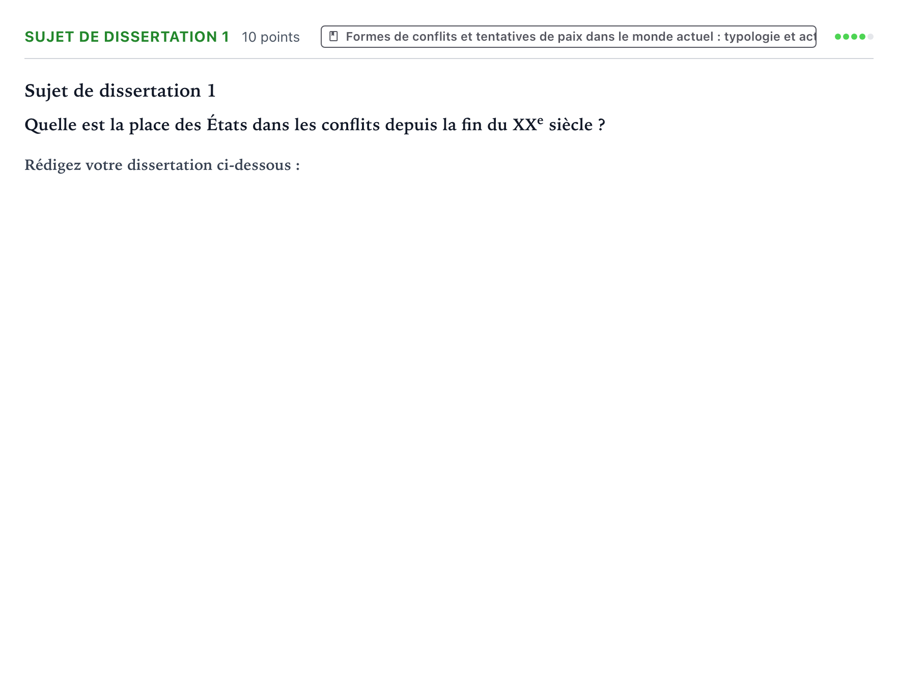 Énoncé: Sujet de dissertation 1 · Bac Histoire-Géographie, Géopolitique et Sciences Politiques Métropole 2 remplacement 2023