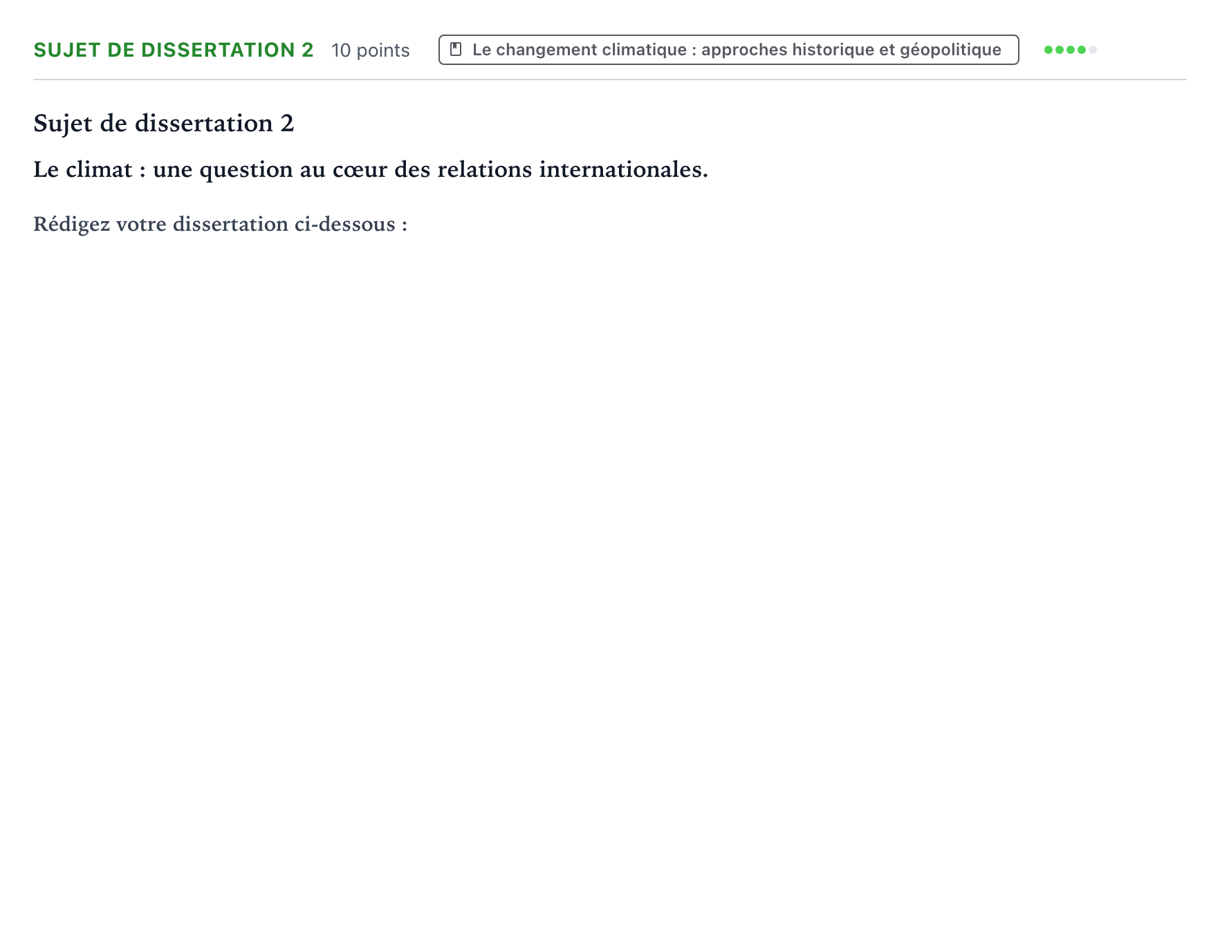 Énoncé: Sujet de dissertation 2 · Bac Histoire-Géographie, Géopolitique et Sciences Politiques Métropole 2 remplacement 2023