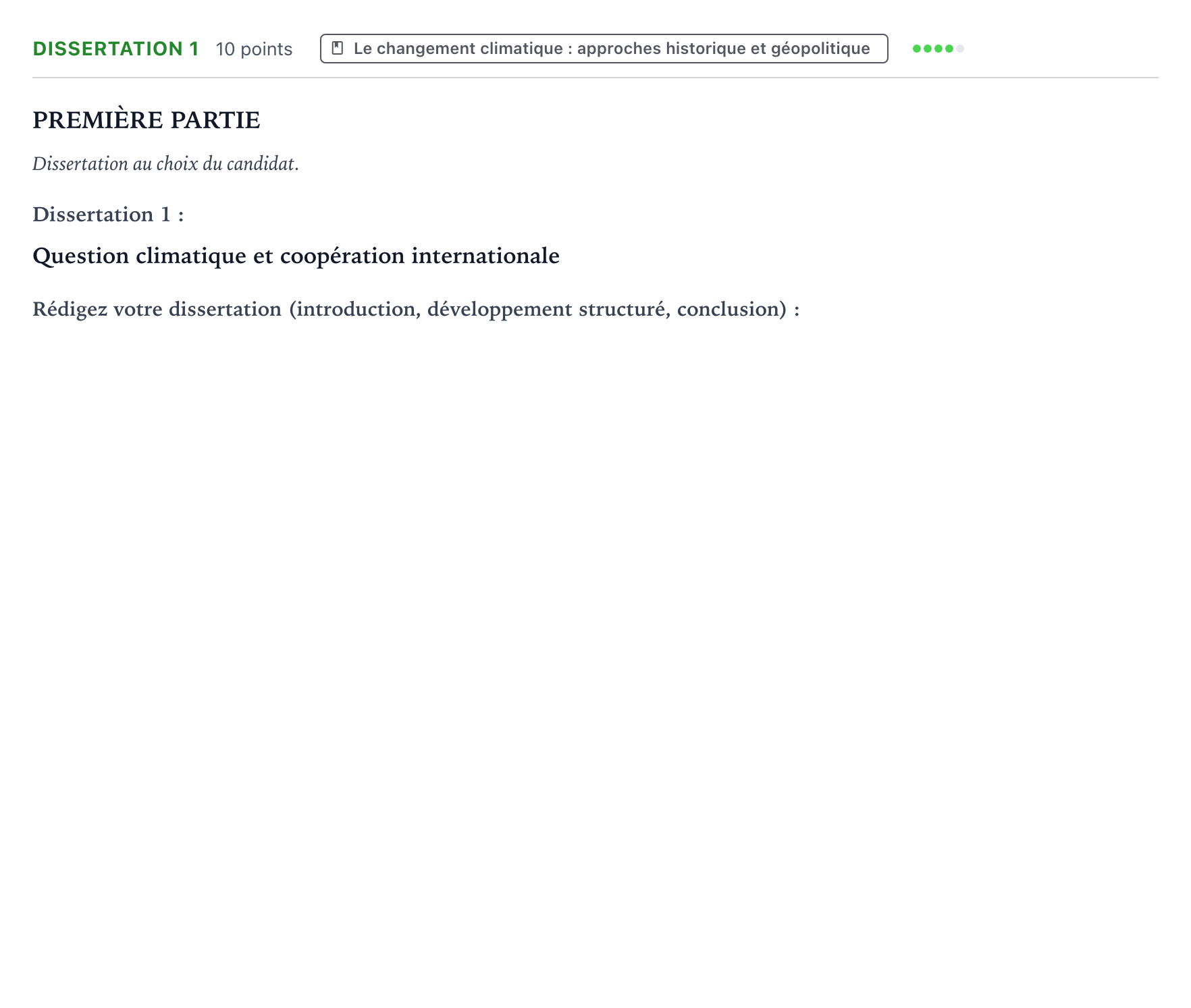 Énoncé: Dissertation 1 · Bac Histoire-Géographie, Géopolitique et Sciences Politiques Nouvelle-Calédonie 2023 (jour 1)