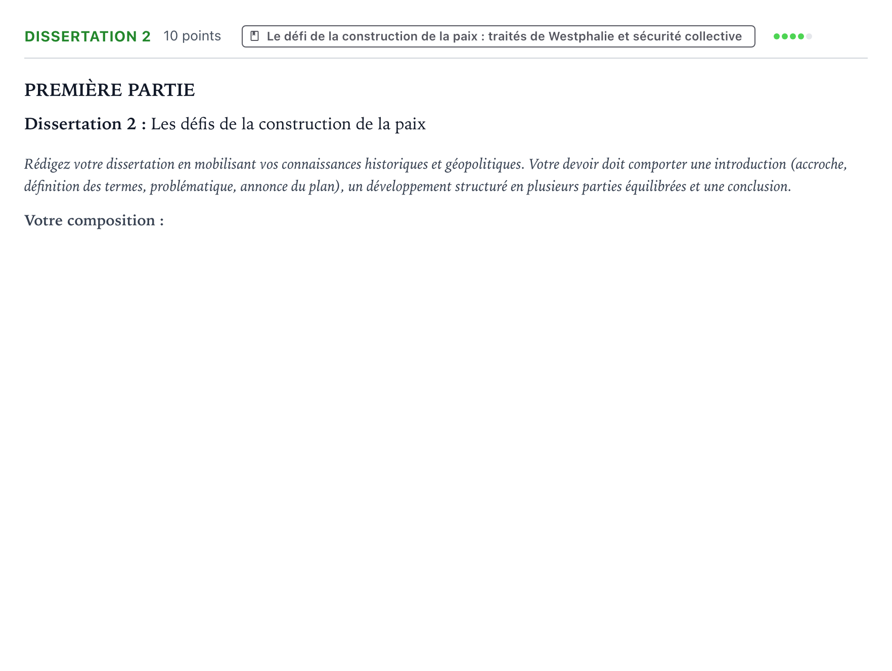 Énoncé: Dissertation 2 · Bac Histoire-Géographie, Géopolitique et Sciences Politiques Nouvelle-Calédonie 2023 (jour 2)