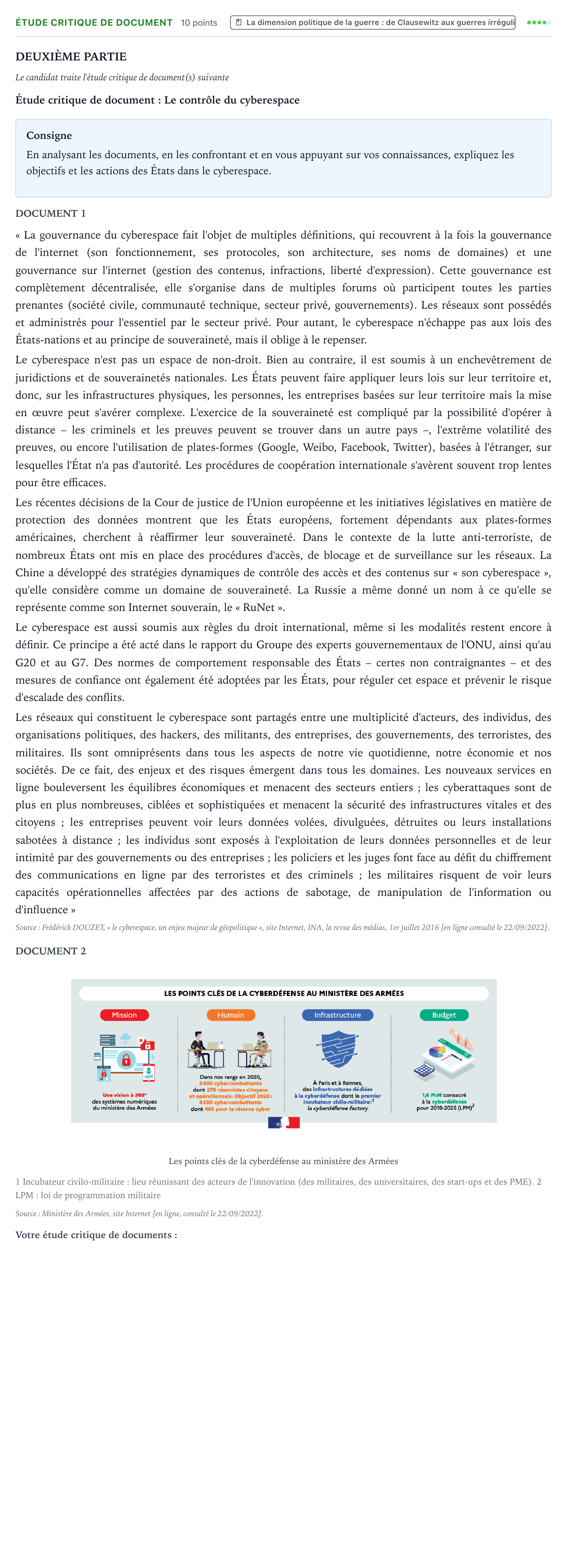Énoncé: Exercice Étude critique de document · Bac Histoire-Géographie, Géopolitique et Sciences Politiques Nouvelle-Calédonie 2023 (jour 2)