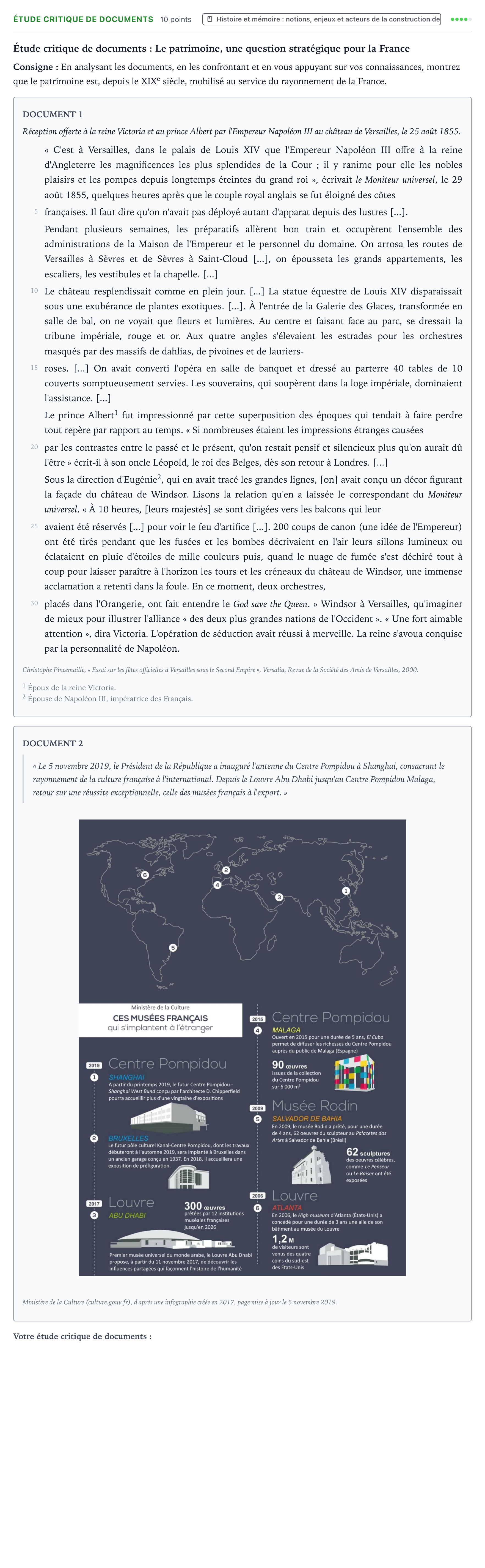 Énoncé: Exercice Étude critique de documents · Bac Histoire-Géographie, Géopolitique et Sciences Politiques Polynésie 2023 (jour 1)