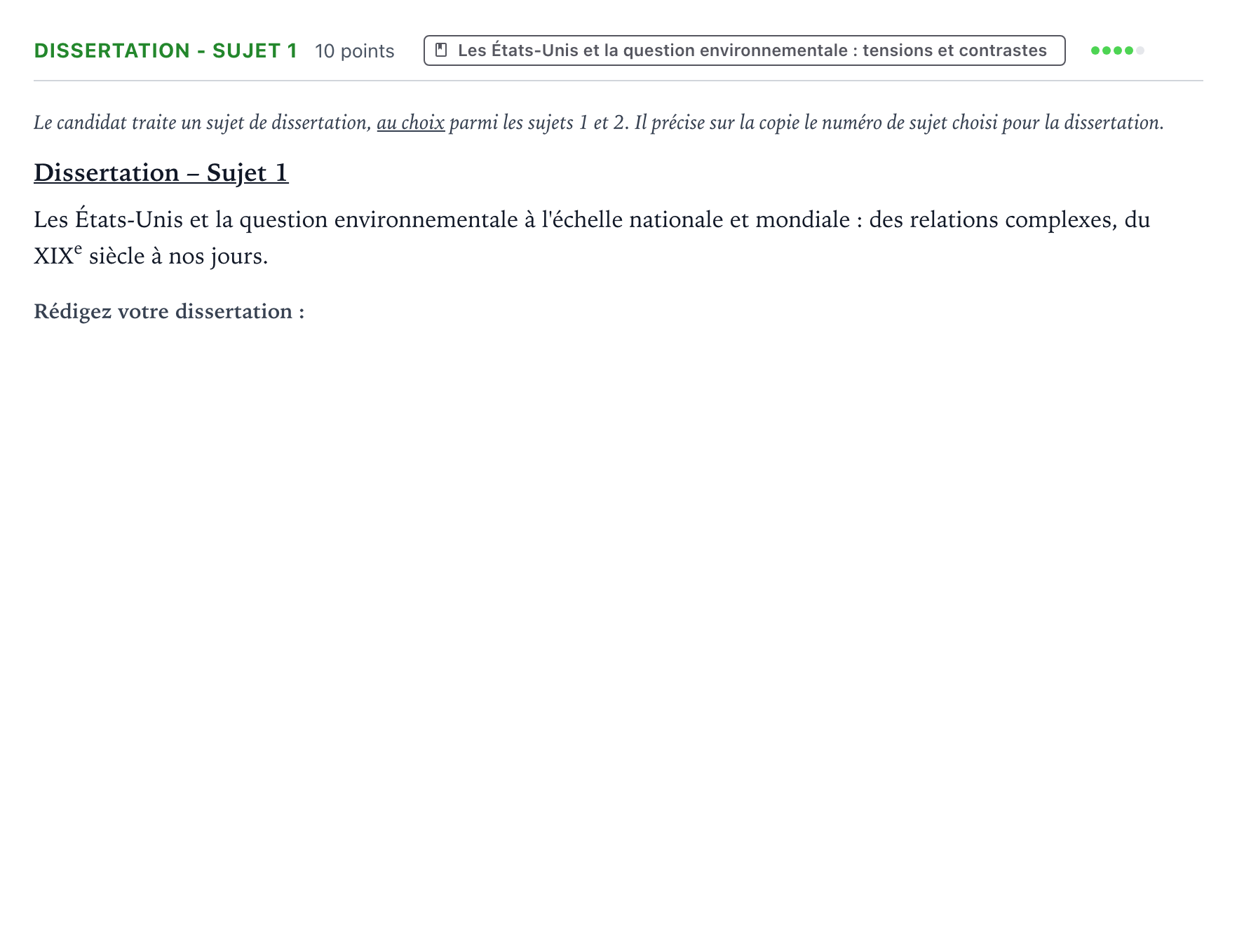 Énoncé: Dissertation - Sujet 1 · Bac Histoire-Géographie, Géopolitique et Sciences Politiques Polynésie jour 1 - Remplacement 2023