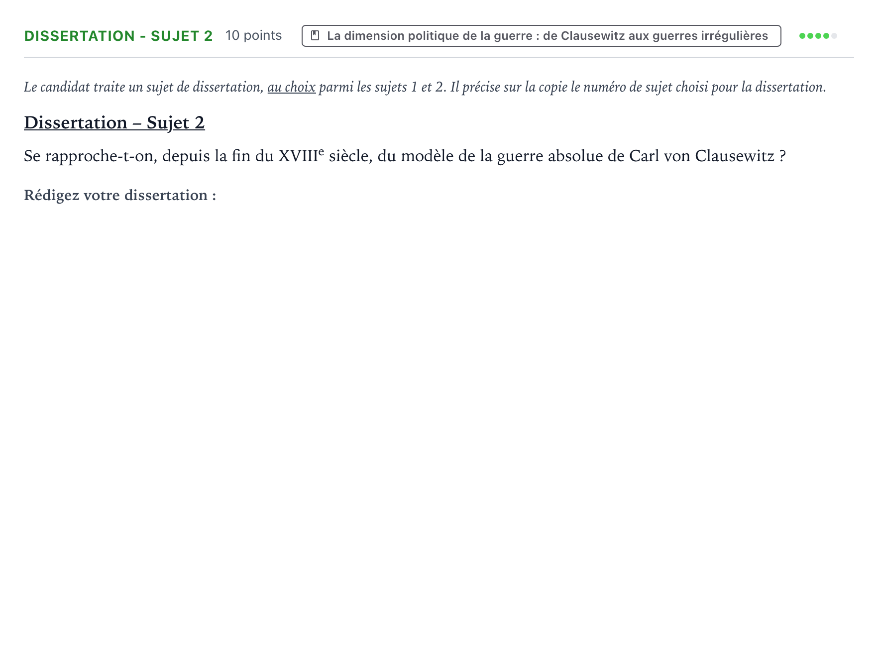 Énoncé: Dissertation - Sujet 2 · Bac Histoire-Géographie, Géopolitique et Sciences Politiques Polynésie jour 1 - Remplacement 2023