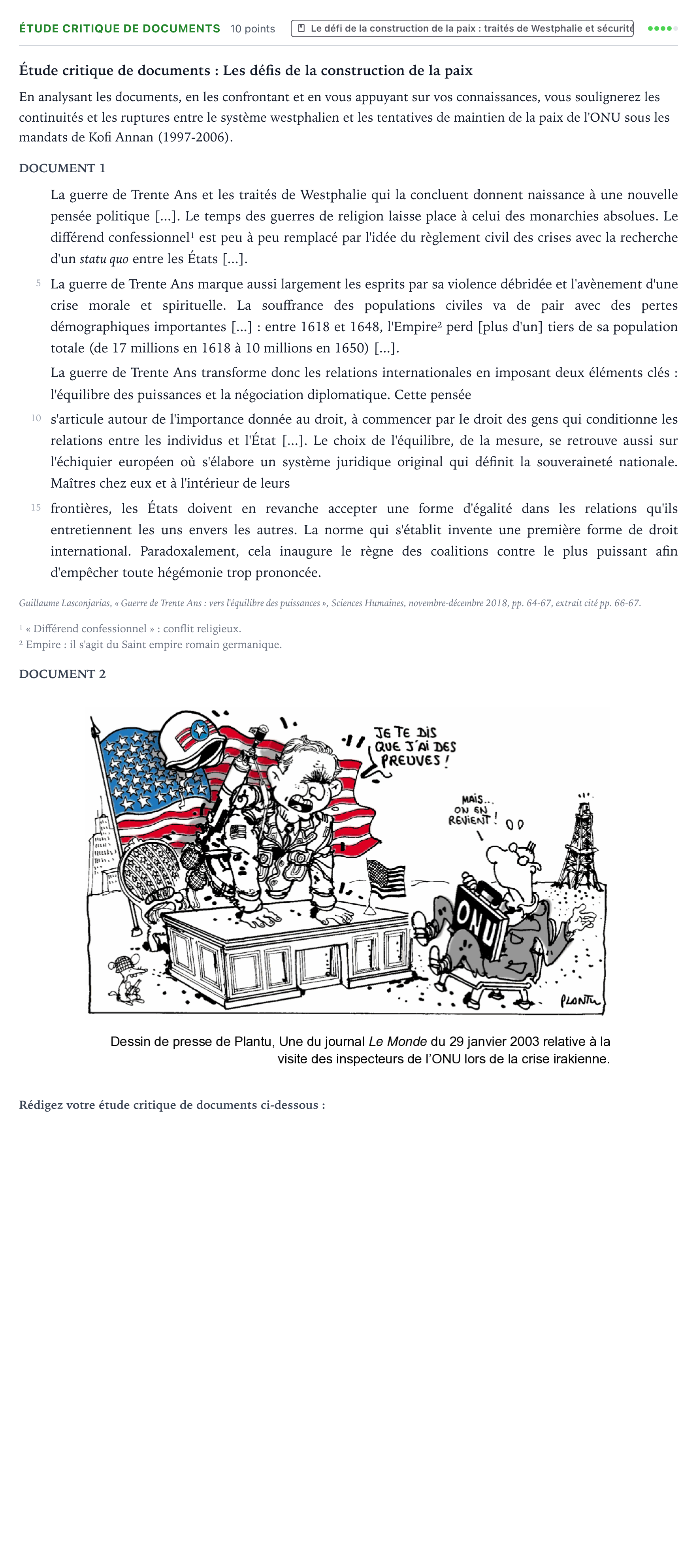 Énoncé: Exercice Étude critique de documents · Bac Histoire-Géographie, Géopolitique et Sciences Politiques Polynésie 2023 (jour 2)