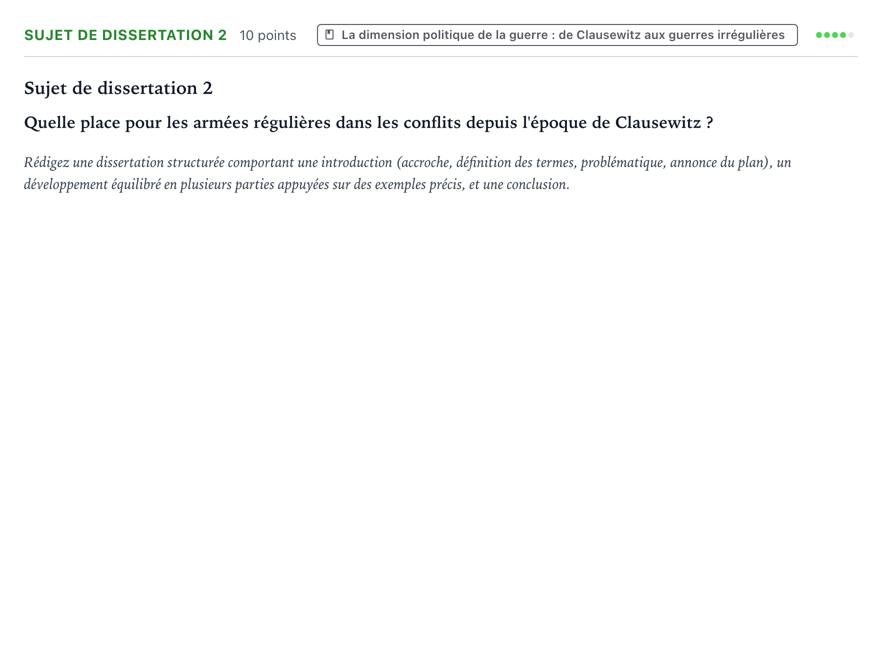Énoncé: Sujet de dissertation 2 · Bac Histoire-Géographie, Géopolitique et Sciences Politiques Amérique du Nord 2024 (jour 1)