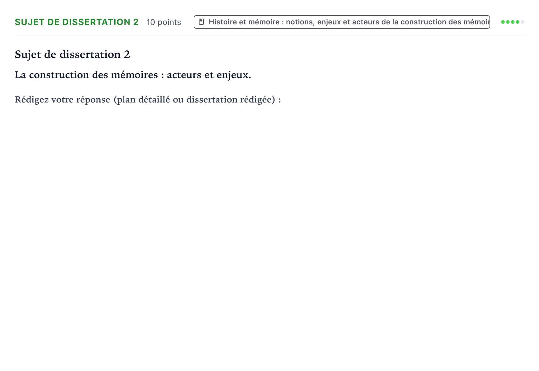 Énoncé: Sujet de dissertation 2 · Bac Histoire-Géographie, Géopolitique et Sciences Politiques Amérique du Nord 2024 (jour 2)