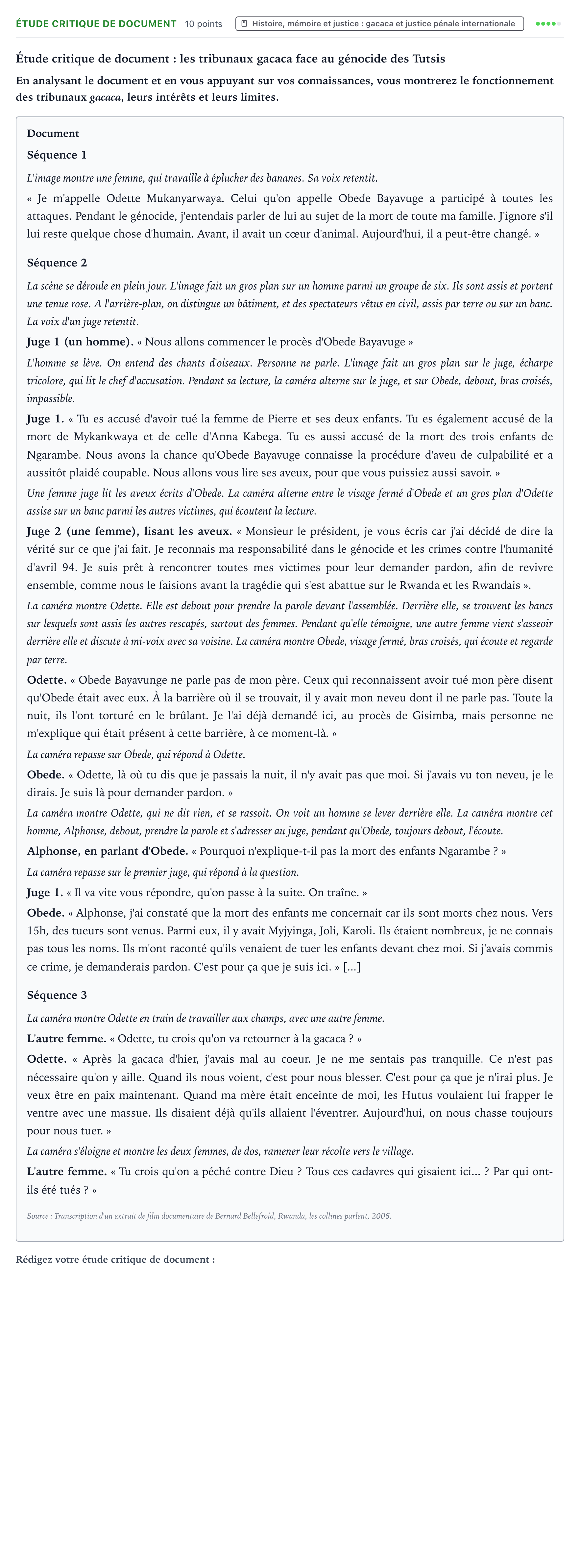 Énoncé: Exercice Étude critique de document · Bac Histoire-Géographie, Géopolitique et Sciences Politiques Amérique du Sud 2024 (jour 2)