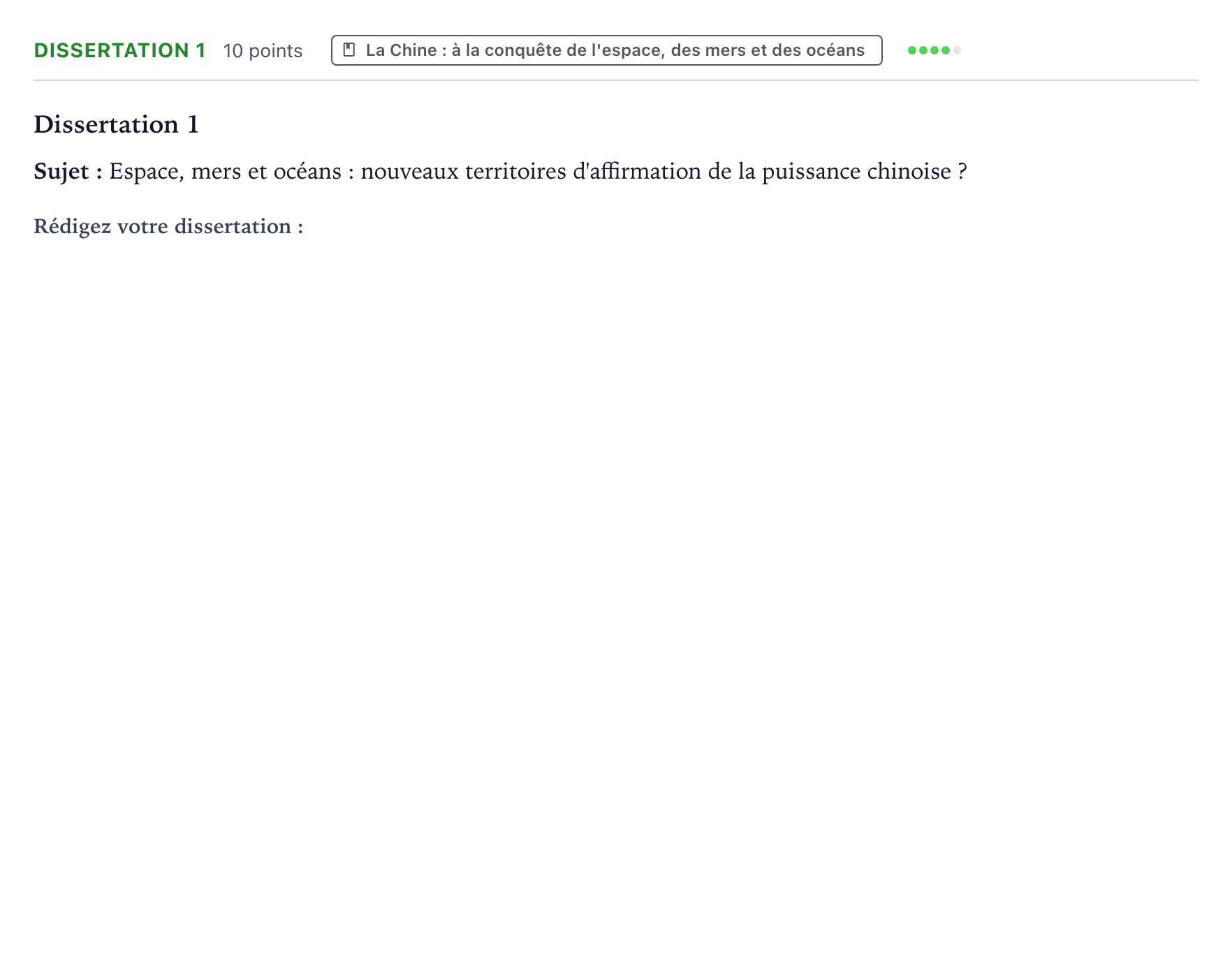 Énoncé: Dissertation 1 · Bac Histoire-Géographie, Géopolitique et Sciences Politiques Asie 2024 (jour 1)