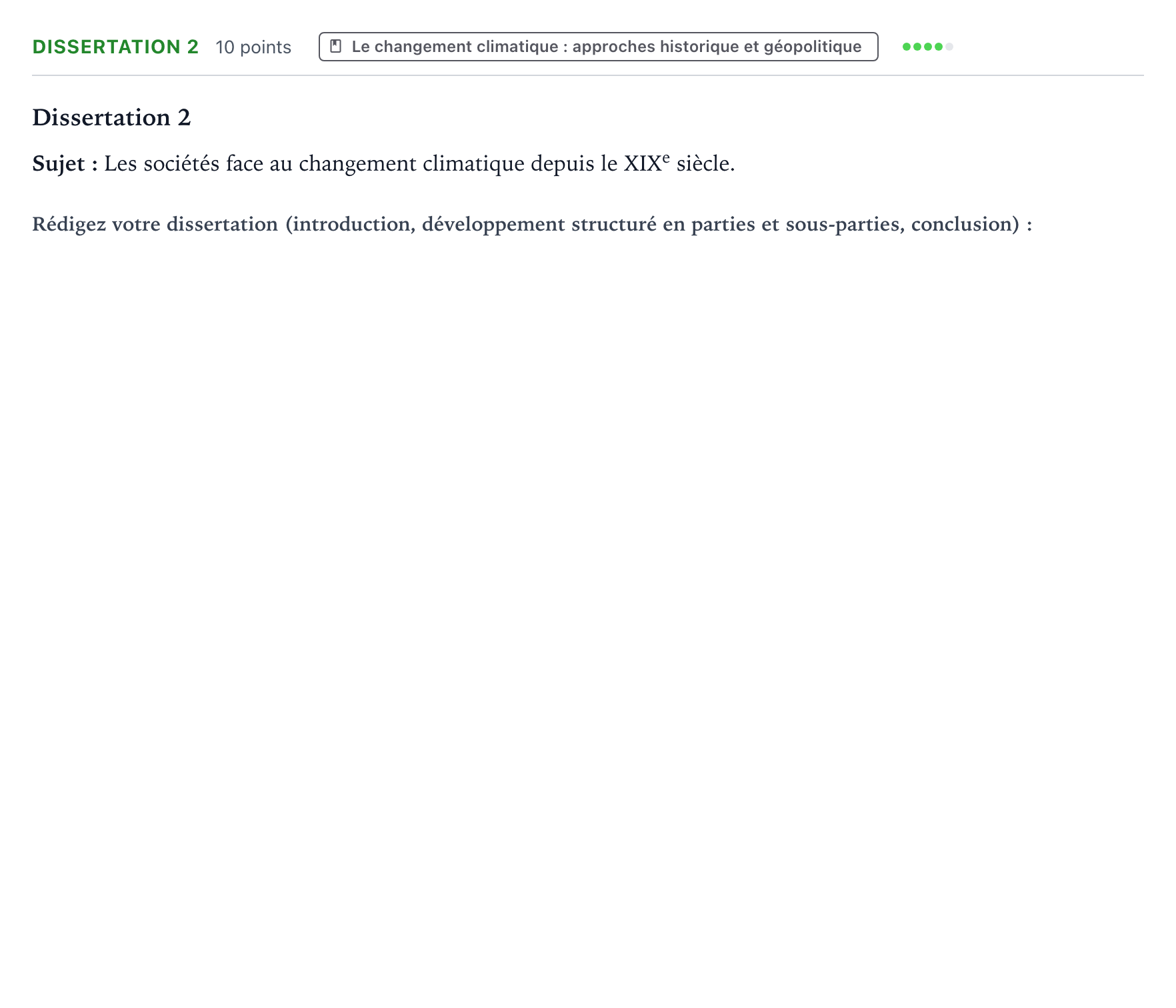 Énoncé: Dissertation 2 · Bac Histoire-Géographie, Géopolitique et Sciences Politiques Asie 2024 (jour 1)