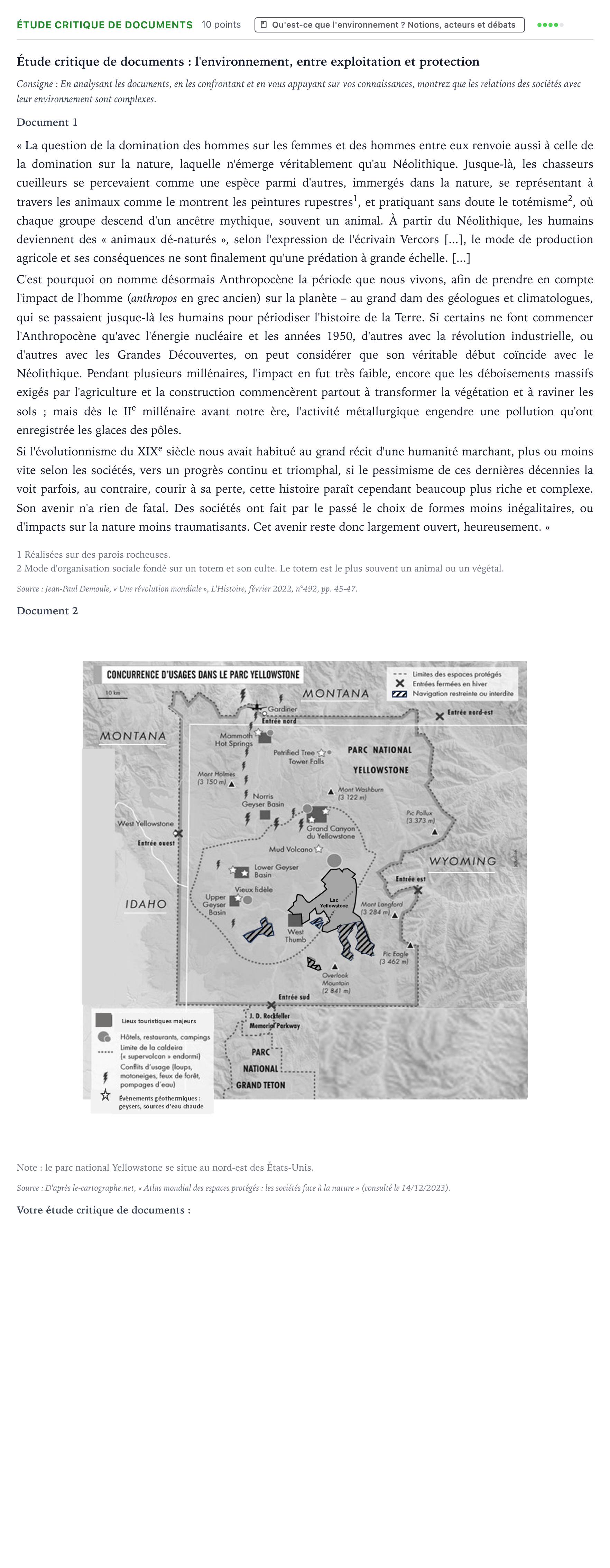 Énoncé: Exercice Étude critique de documents · Bac Histoire-Géographie, Géopolitique et Sciences Politiques Centres étrangers (Afrique) 2024 (jour 2)