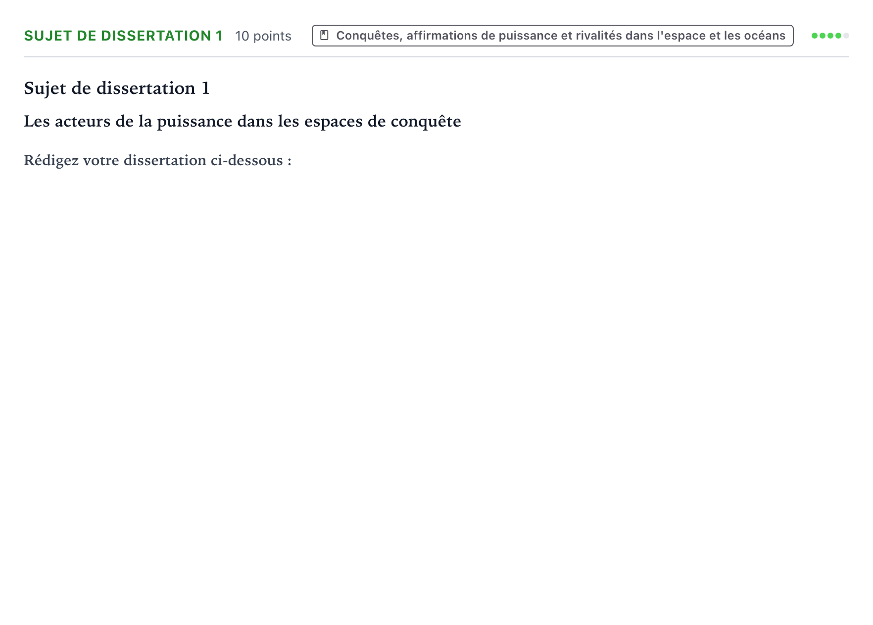 Énoncé: Sujet de dissertation 1 · Bac Histoire-Géographie, Géopolitique et Sciences Politiques Métropole 1 remplacement 2024