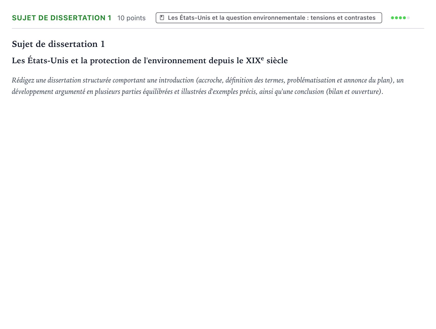 Énoncé: Sujet de dissertation 1 · Bac Histoire-Géographie, Géopolitique et Sciences Politiques Métropole 2 remplacement 2024