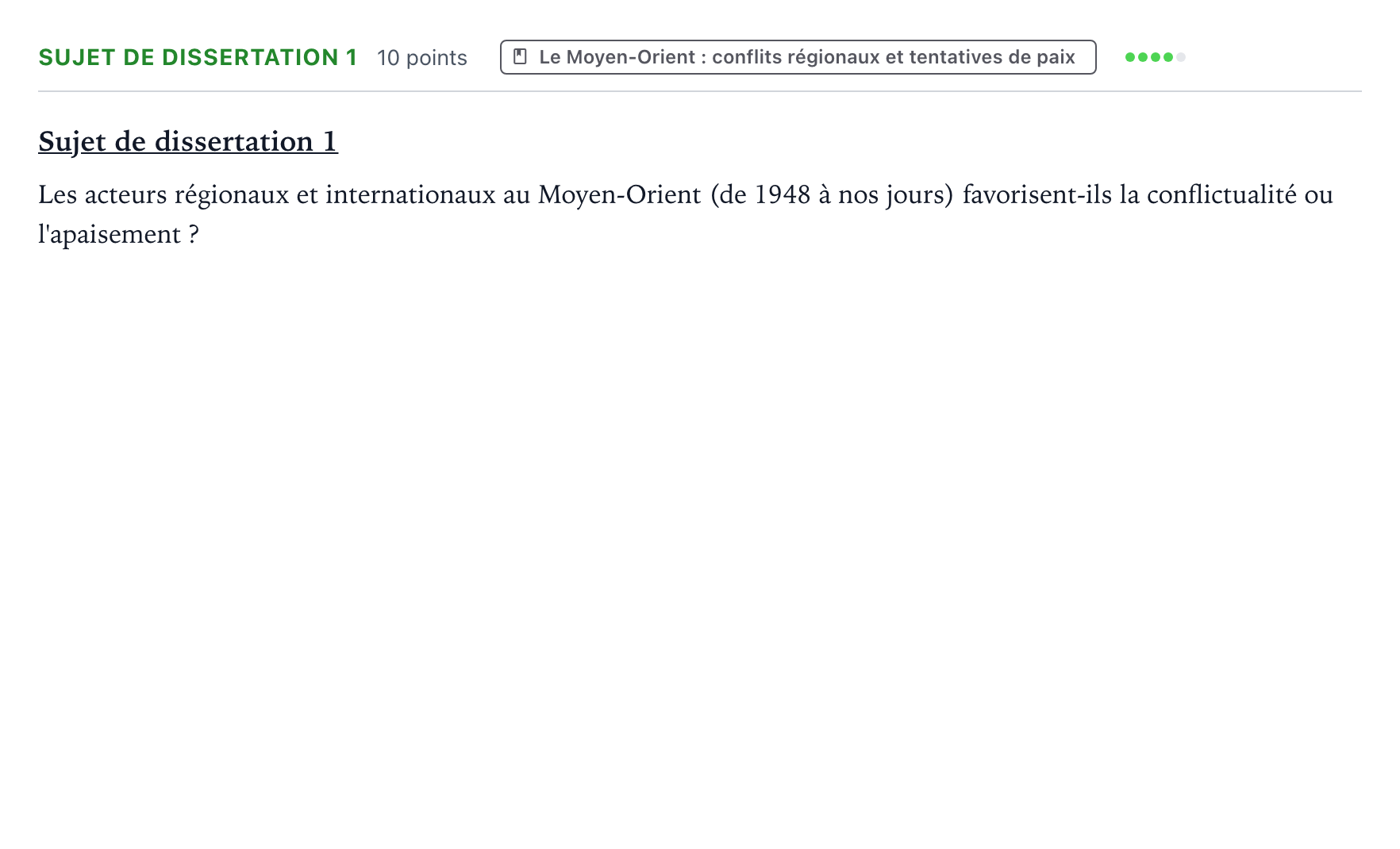 Énoncé: Sujet de dissertation 1 · Bac Histoire-Géographie, Géopolitique et Sciences Politiques Polynésie 2024 (jour 1)