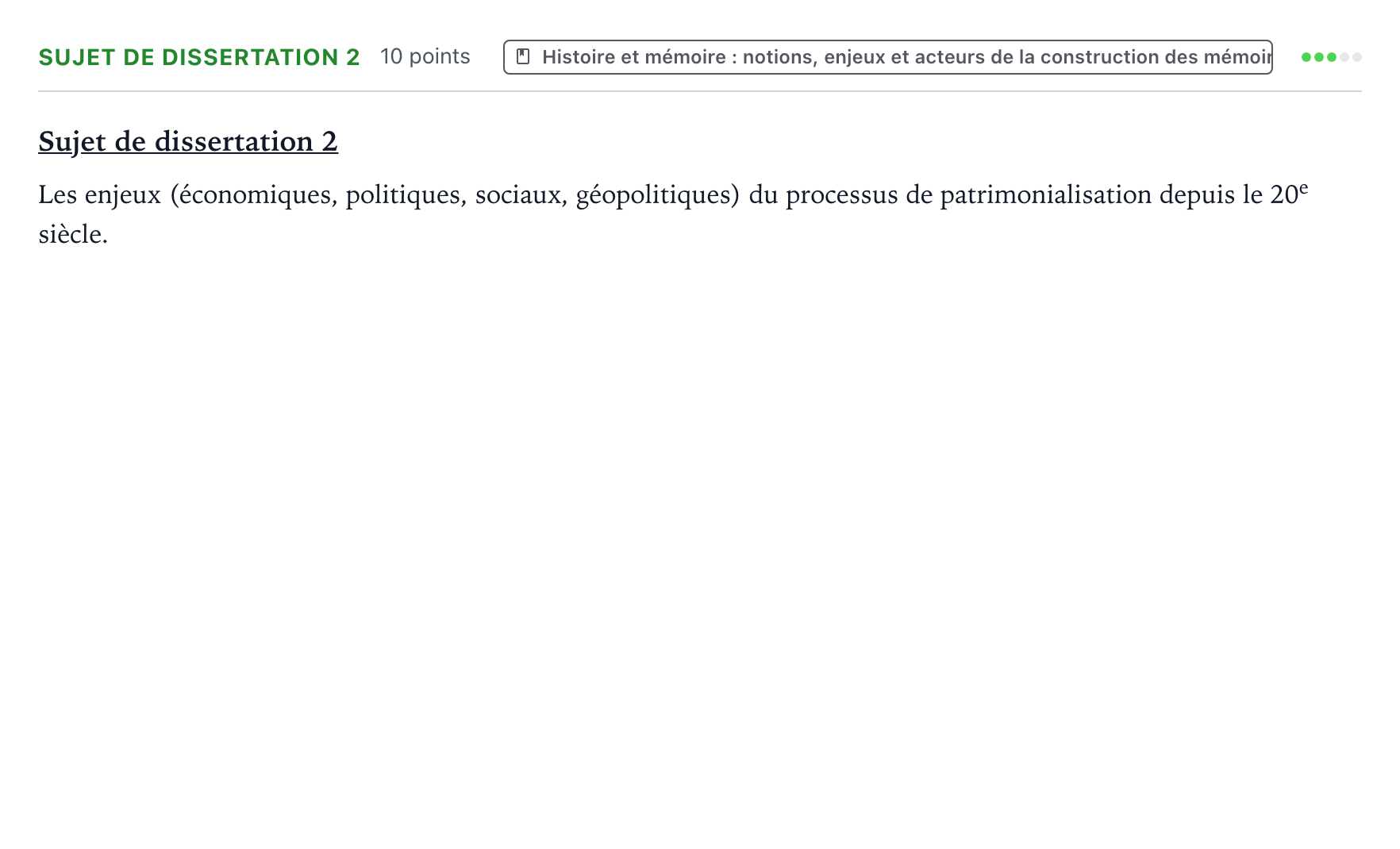 Énoncé: Sujet de dissertation 2 · Bac Histoire-Géographie, Géopolitique et Sciences Politiques Polynésie 2024 (jour 1)