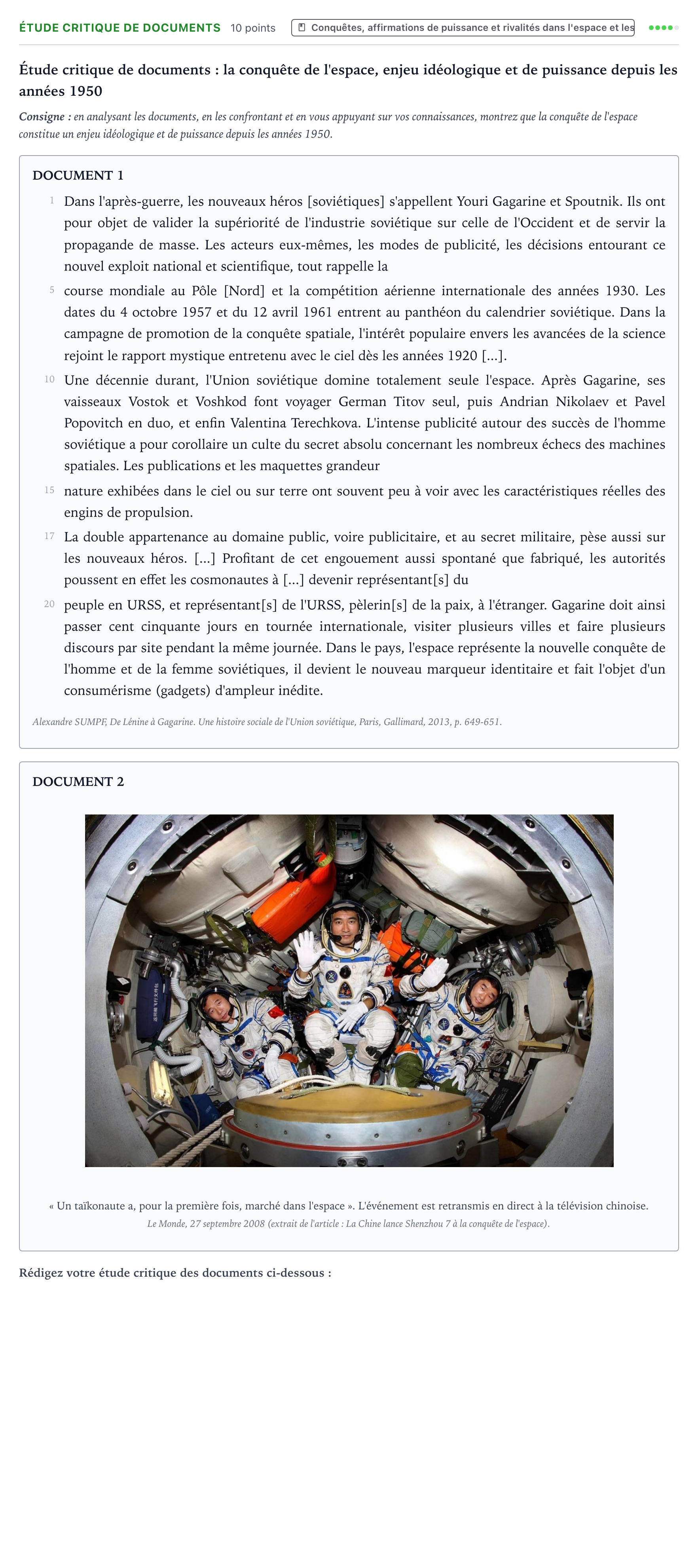 Énoncé: Exercice Étude critique de documents · Bac Histoire-Géographie, Géopolitique et Sciences Politiques Polynésie 2024 (jour 1)