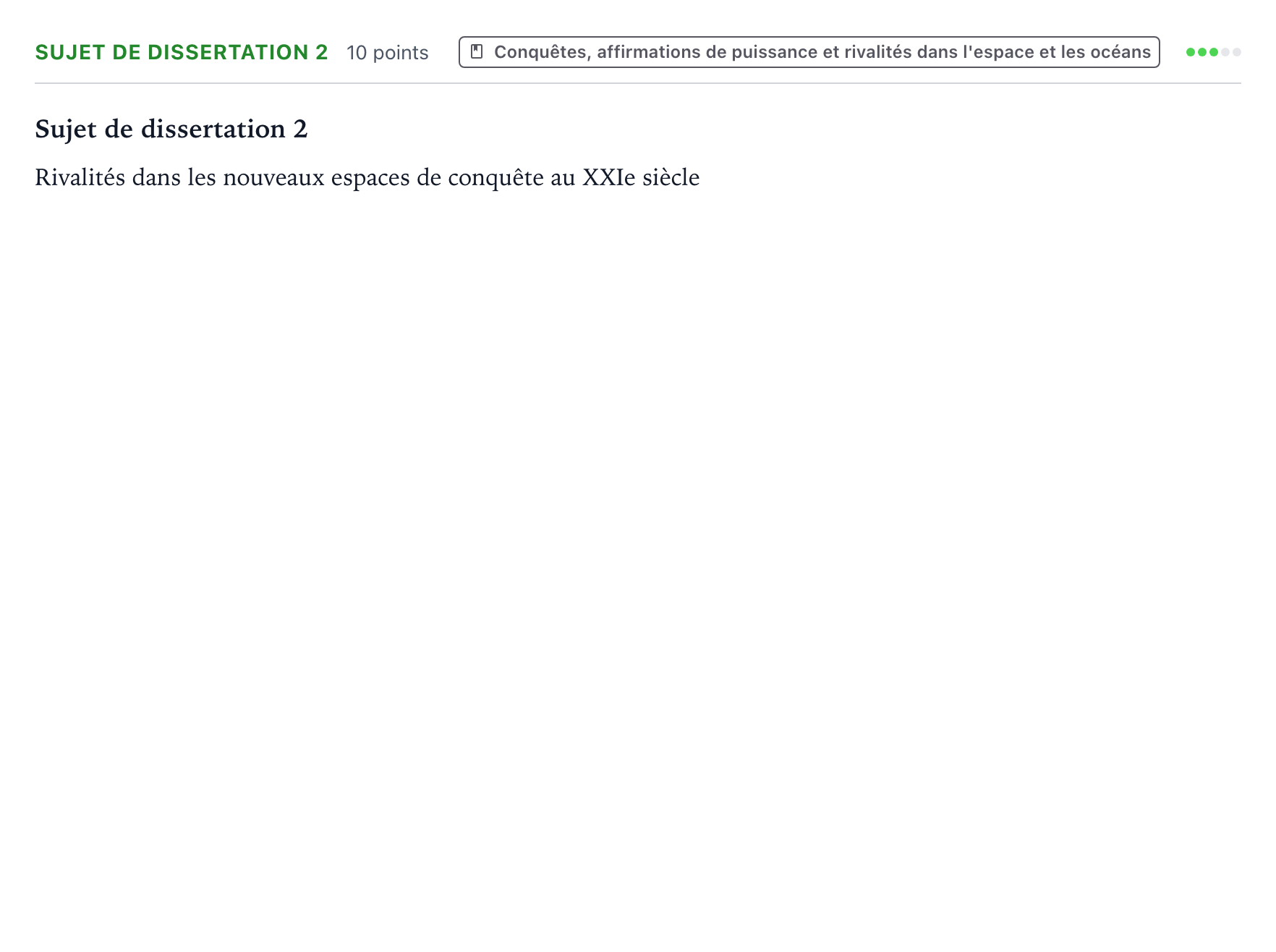Énoncé: Sujet de dissertation 2 · Bac Histoire-Géographie, Géopolitique et Sciences Politiques Suède 2024 (jour 2)
